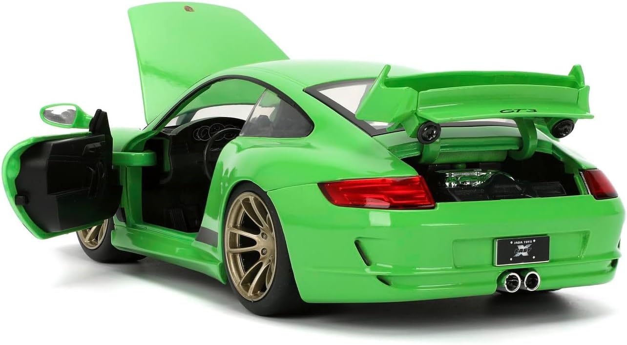 Jada 253203092 Fast & Furious 2007 Porsche 911 GT3 - Modellauto 1:24 Rad, Leichtmetallrad, Autorad, Sprach, Reifen