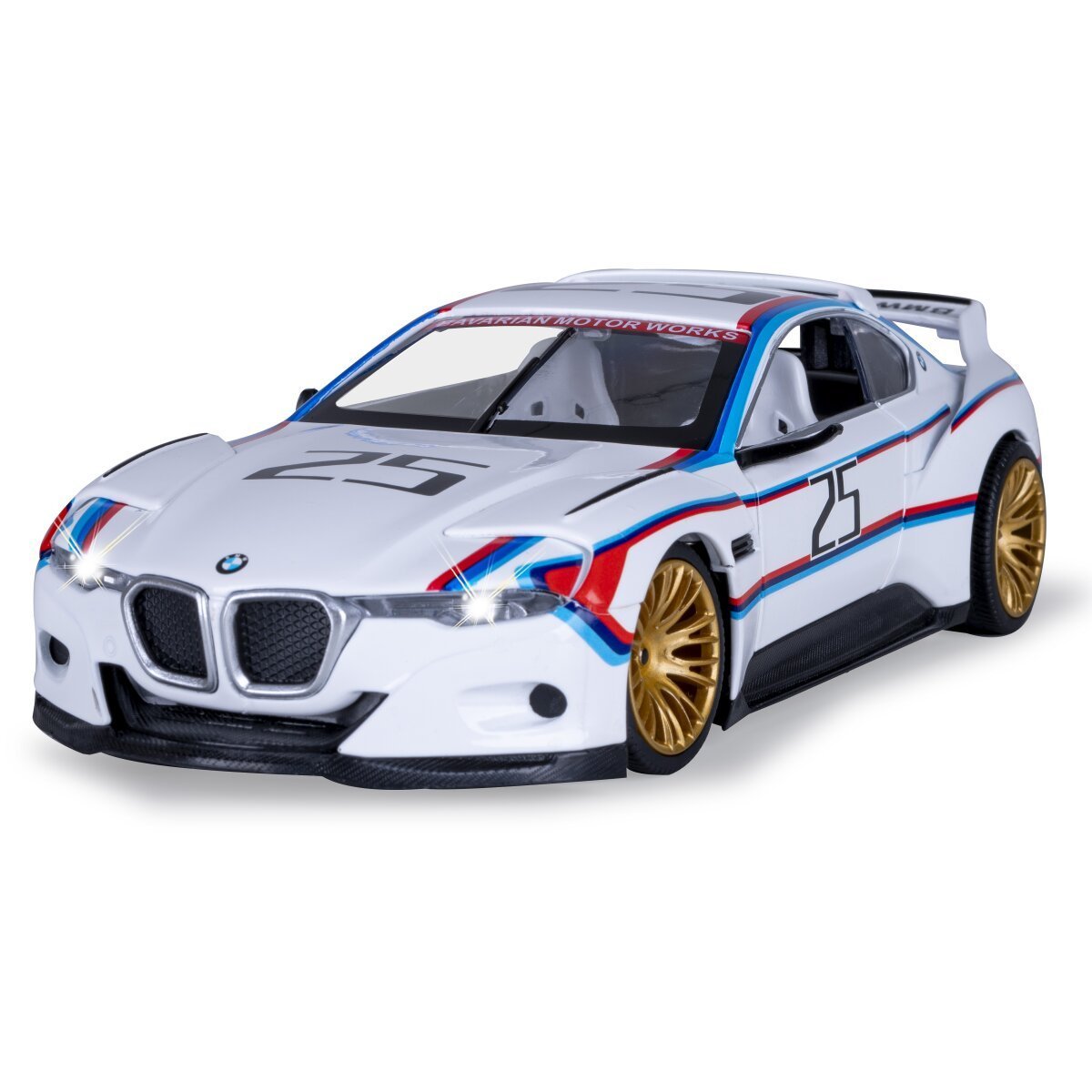 JAMARA BMW 3.0 CSL Hommage R Diecast 1:24 weiß inkl. Knopfzellen ab 3 Jahren