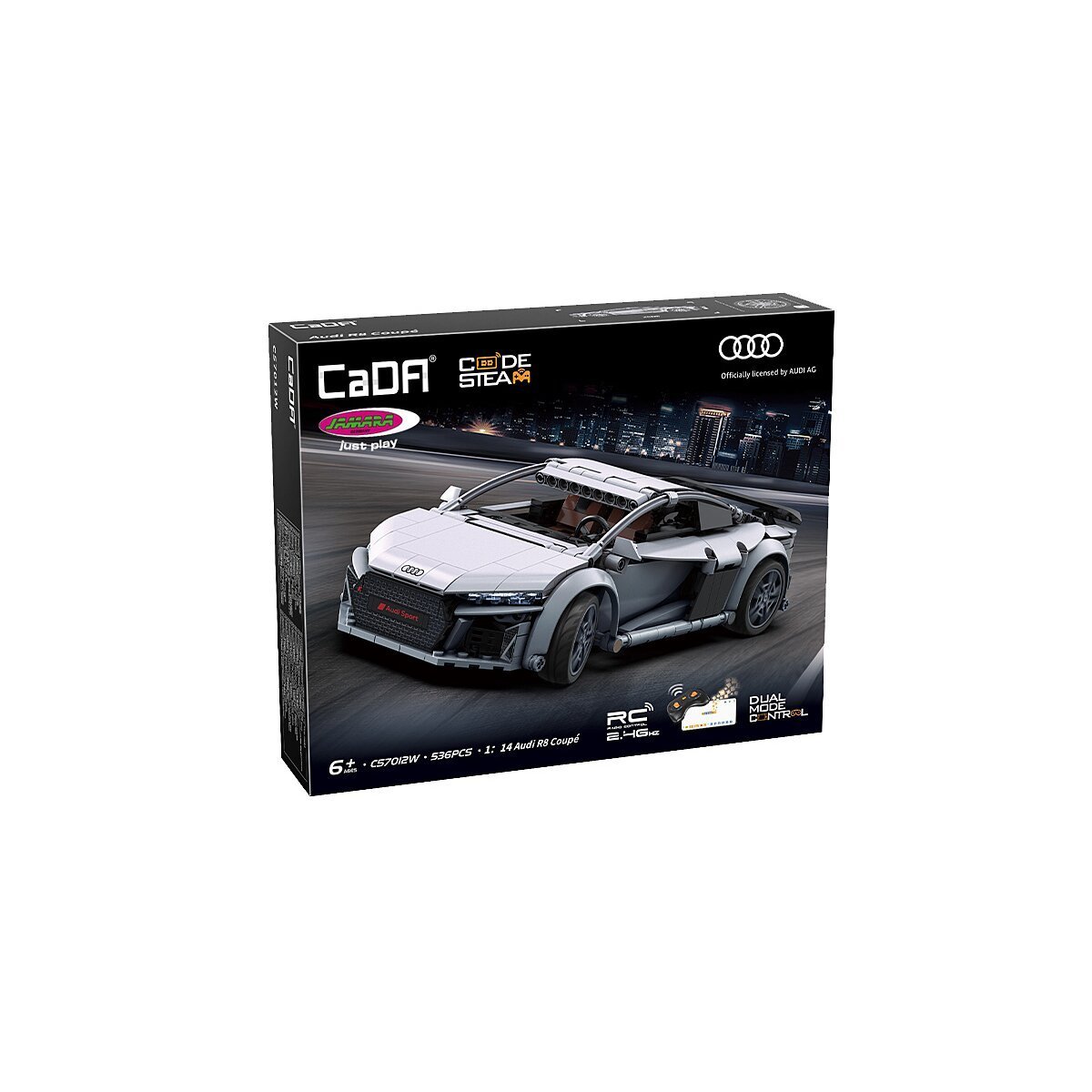 JAMARA CaDA Audi R8 Coupé 1:14 grau 2,4GHz Bricks ab 6 Jahren JAMARA CaDA Audi R8 Coupé 1:14 grau 2,4GHz Bricks ab 6 Jahren