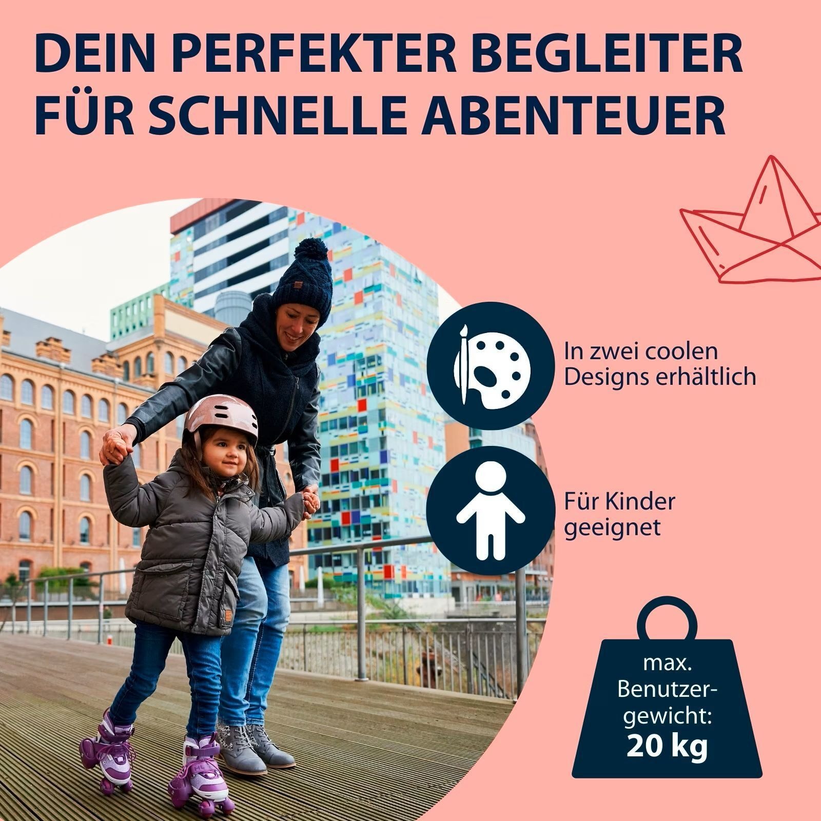 Produktfoto - Hudora - HUDORA Rollschuh My First Quad LED, Girl, Gr. 26-29 - Modell HUDORA 22051