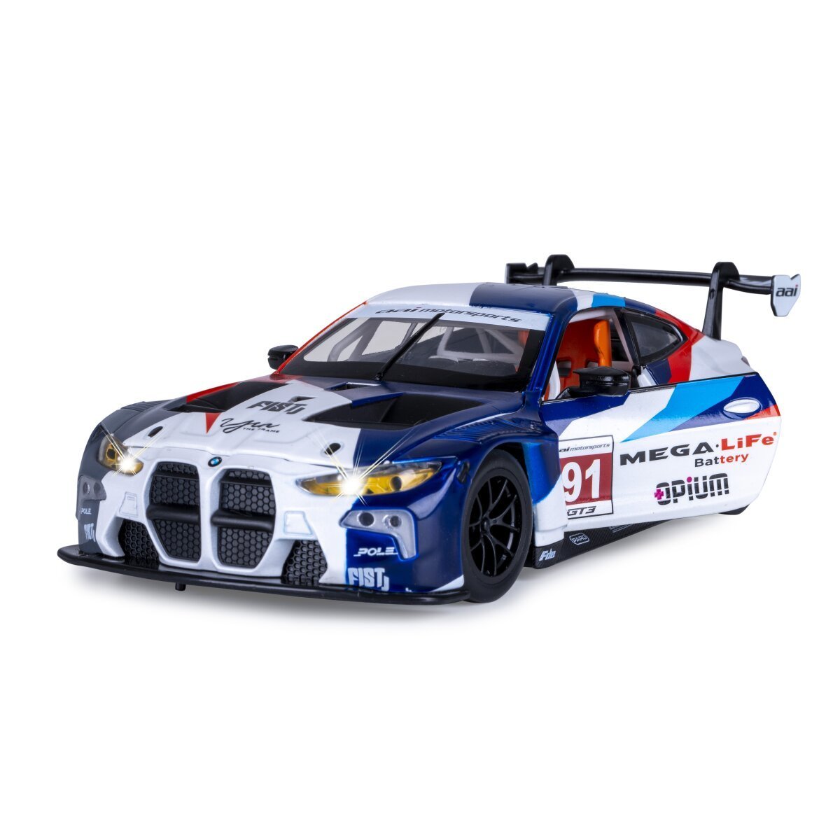 JAMARA BMW M4 GT3 Diecast 1:24 weiß inkl. Knopfzellen ab 3 Jahren