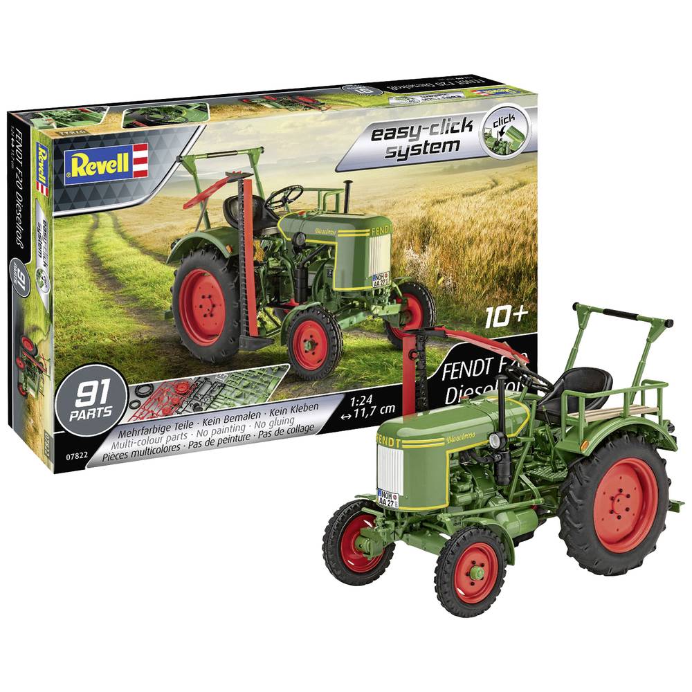 Revell 7822 Fendt F20 Dieselroß Traktor easy-click-system Revell Bausatz zum Zusammenstecken