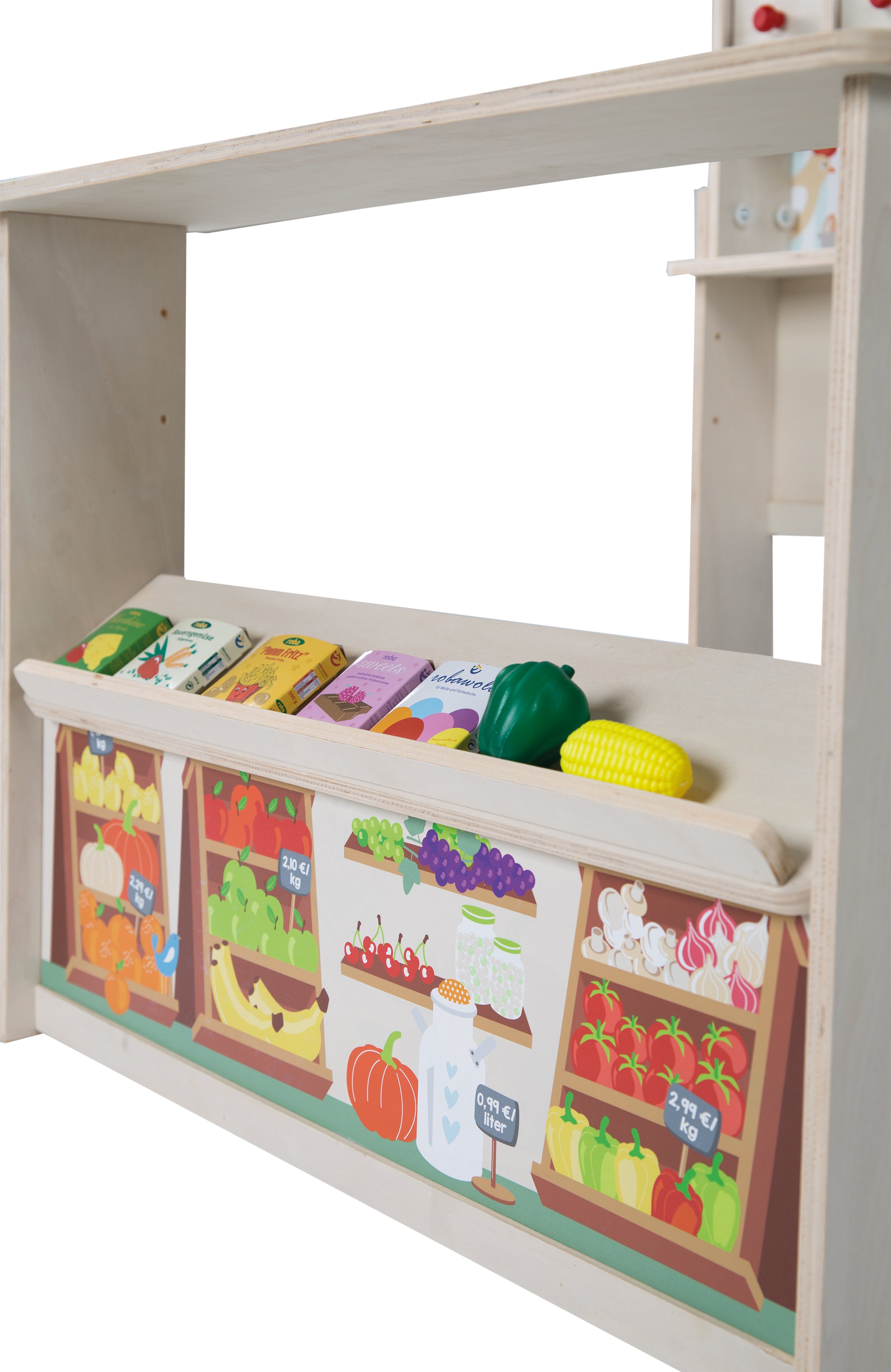 Roba 480021ZU Verkaufsstand mit Zubehör 9714 natur lackiert – Rollenspiel - Bild 7 Roba 480021ZU Verkaufsstand mit Zubehör 9714 natur lackiert – Rollenspiel - Produktbild 7