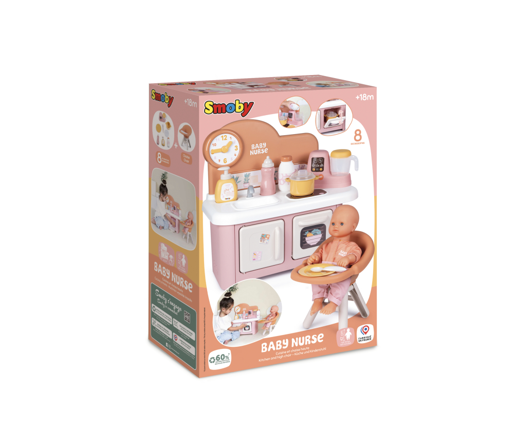 Smoby Smoby Baby Nurse Puppenküche+Hochstuhl