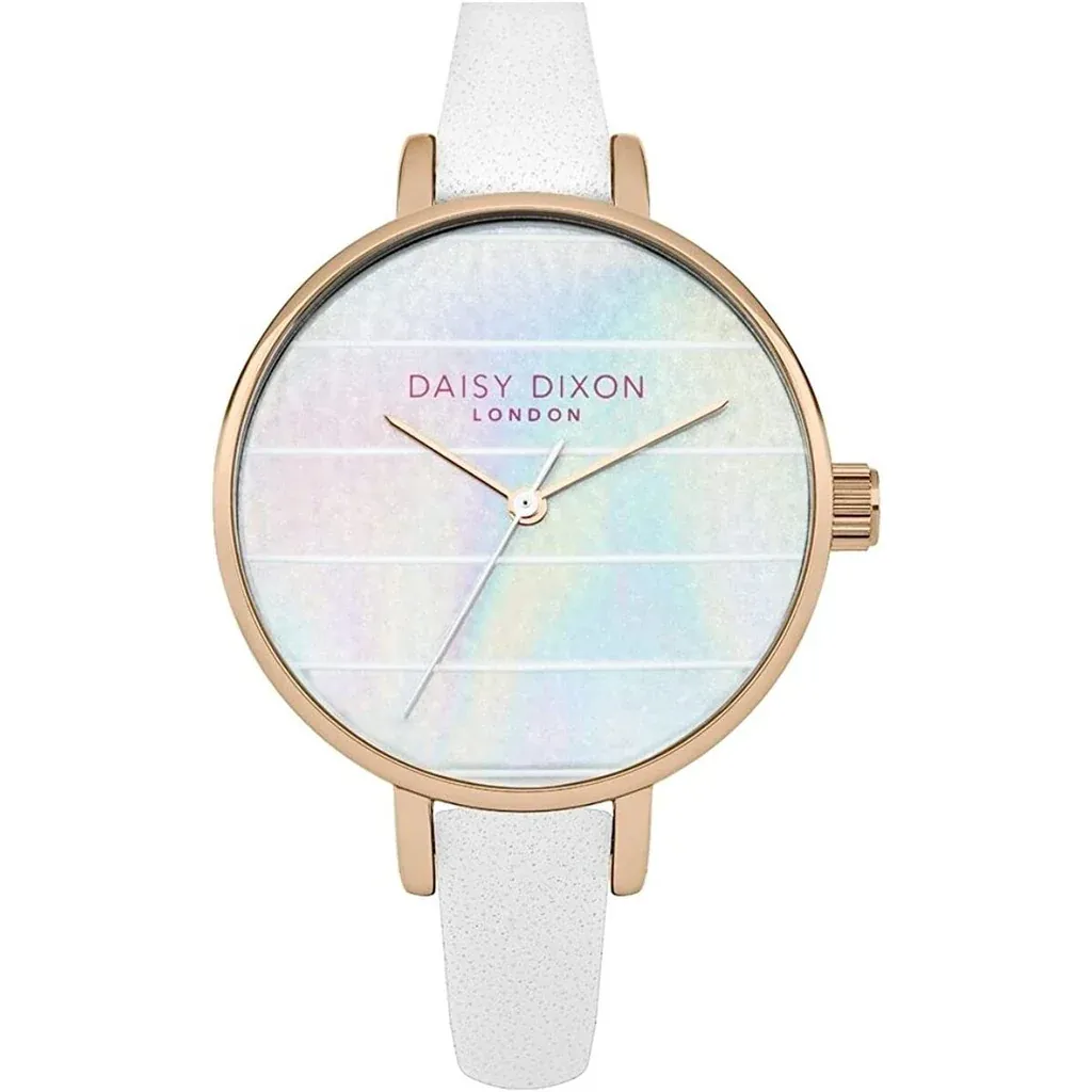 Daisy Dixon „Kylie“ DD024WRG - Damenuhr, Ø 36 mm, Lederband Weiß