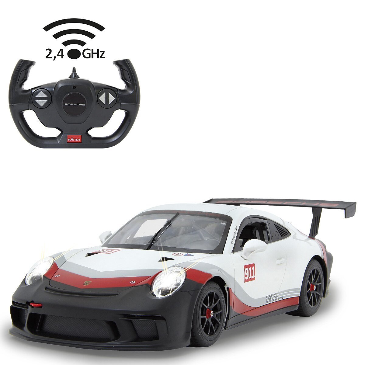 JAMARA Porsche 911 GT3 Cup 1:14 weiss 2,4GHz ab 6 Jahren JAMARA Porsche 911 GT3 Cup 1:14 weiss 2,4GHz ab 6 Jahren