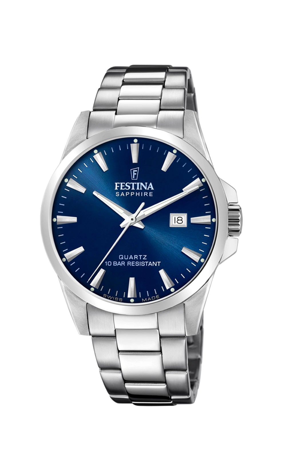 FESTINA Herren Armbanduhr F200243 – Swiss Made Eleganz aus Edelstahl