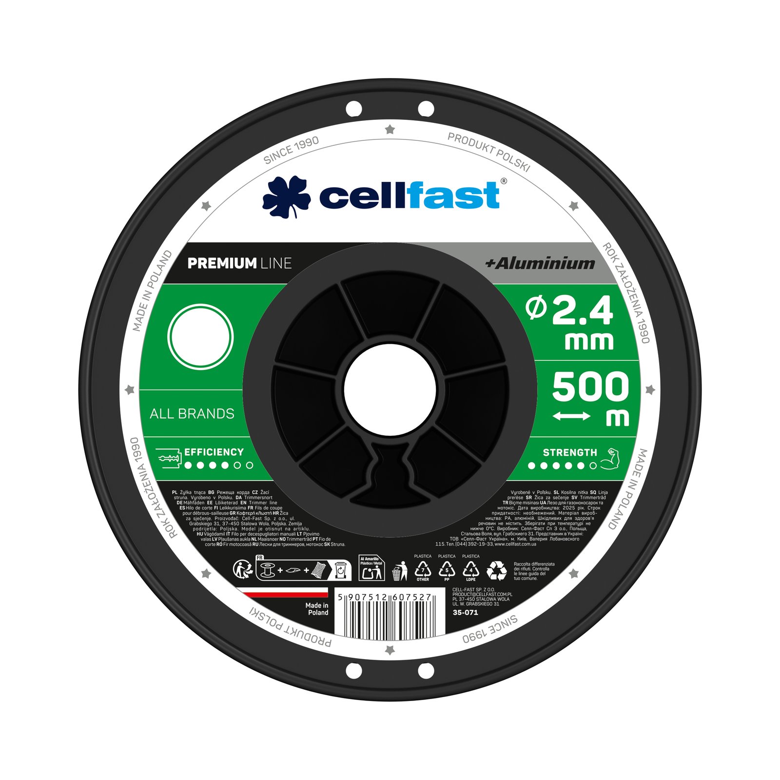 Cellfast PREMIUM Mähfäden auf Spule 2,4 mm x 500 m Rund