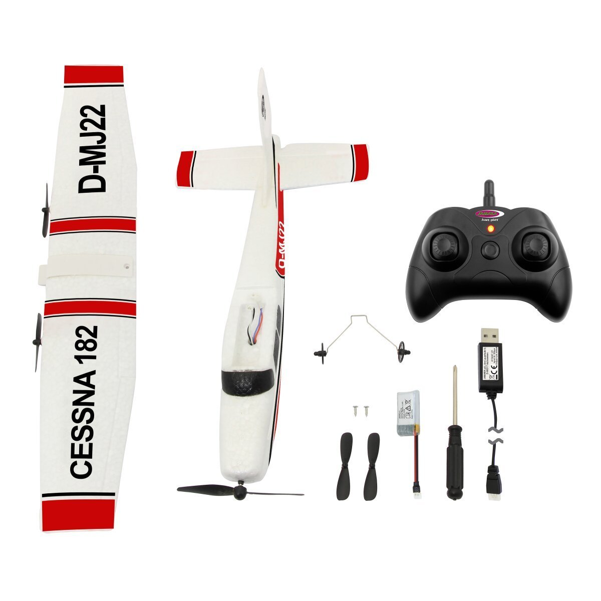 JAMARA Cessna 182 Flugzeug 2,4GHz Gyro 2CH ab 16 Jahren JAMARA Cessna 182 Flugzeug 2,4GHz Gyro 2CH ab 16 Jahren