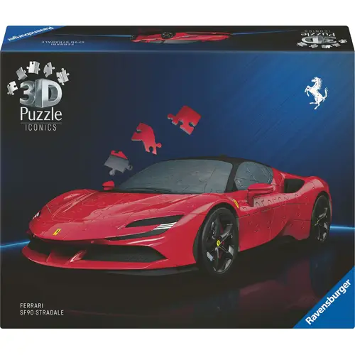 Ravensburger 3D Puzzle Iconics: 12008041 Ferrari SF90 Stradale - Der ikonische Supersportwagen aus Maranello als Model