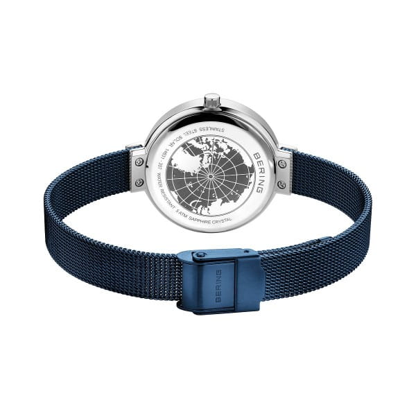 Bering 14631-307 Damenuhr, Milanaise/Solar, Blau