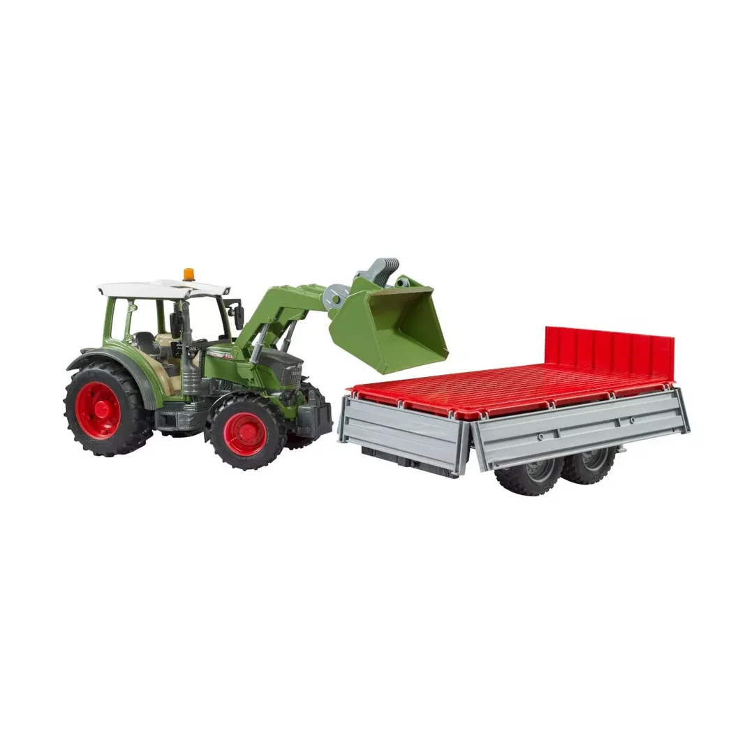 Bruder 02182 Fendt Vario 211 mit Frontlader und Bordwandanhänger