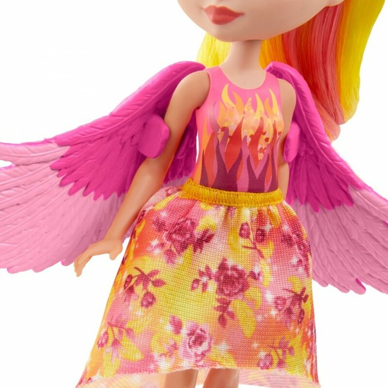 Enchantimals Royals Phoenix Puppe mit Vogelfreund Enchantimals Royals Phoenix Puppe mit Phoenix-Vogelfreund und königlichem Outfit