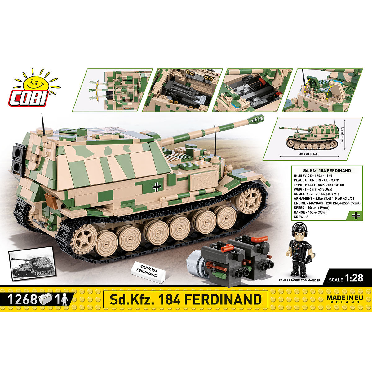 COBI 2583 - SD.KFZ. 184 Ferdinand Maßstabb 1:28) - Bild 4 COBI 2583 - SD.KFZ. 184 Ferdinand Maßstabb 1:28) - Bild 4