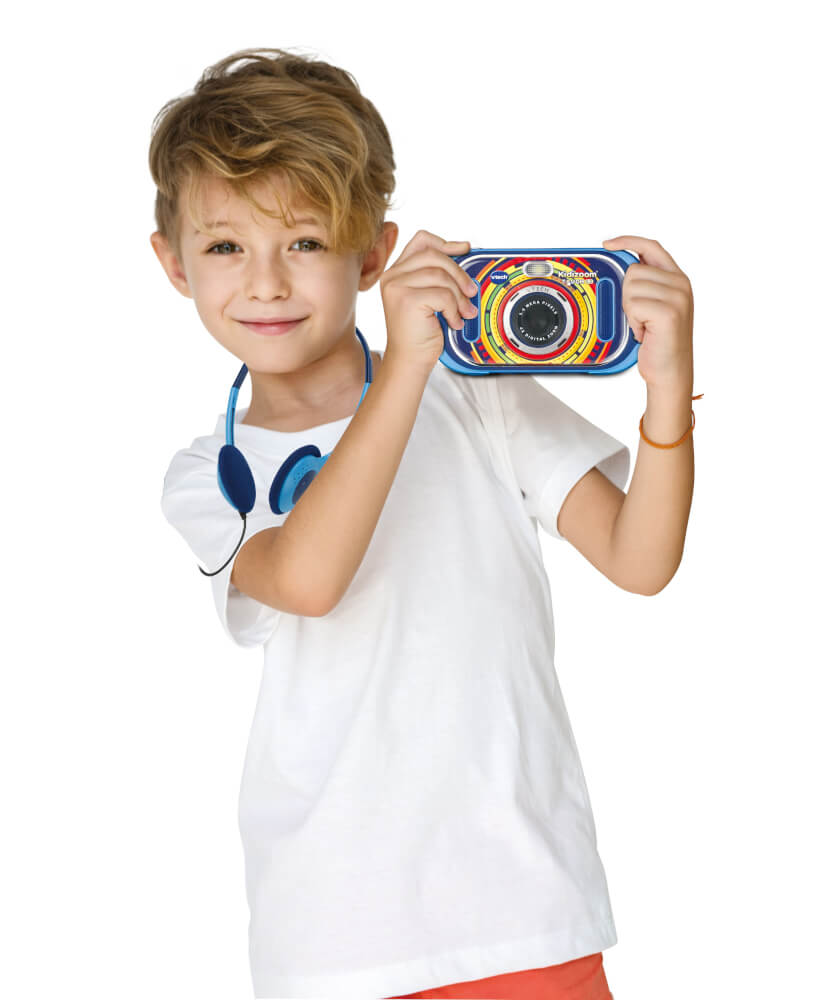 VTech KidiZoom Touch 5.0 Digitalkamera mit Tasche, ab 5 Jahren Blau VTech KidiZoom Touch 5.0 Kinderkamera blau mit 5 MP Frontkamera, Touch-Display, Spiele, Effekte, inkl. Tragetasche, ab 5 Jahren,