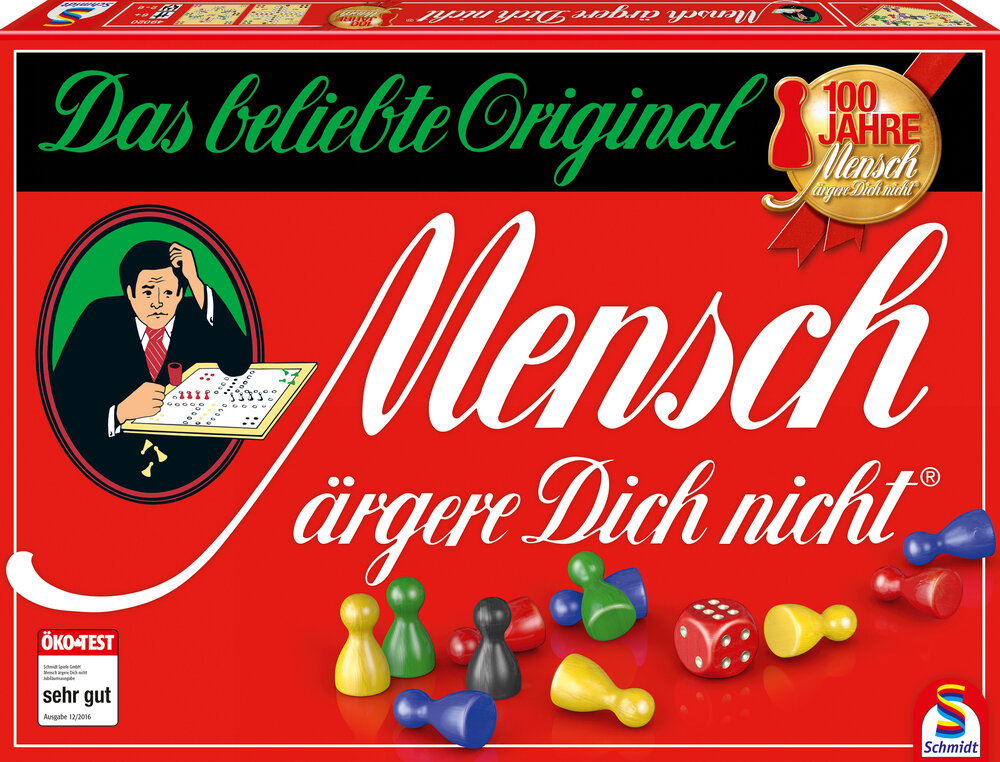 Schmidt Spiele Mensch ärgere dich nicht Jubiläums-Ausgabe mit Holzsteinen Essen, Süßigkeiten, Person, Gesicht, Kopf
