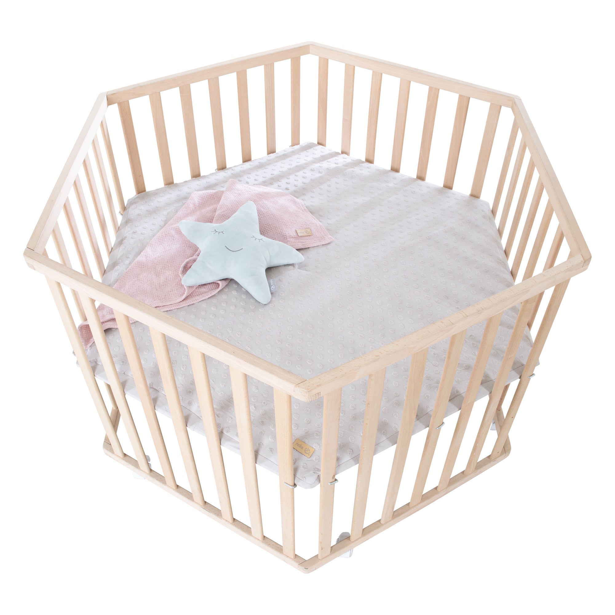 Roba 0232NAG227 Laufgitter 6-eckig Lil Planet grau Bio Buche natur - Bild 3 Roba 0232NAG227 Laufgitter 6-eckig Lil Planet grau Bio Buche natur - Produktbild 3