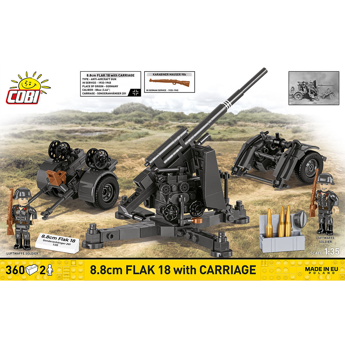 COBI 3140 - 8.8 CM FLAK 18 MIT Lafette - Bild 4 COBI 3140 - 8.8 CM FLAK 18 MIT Lafette - Bild 4