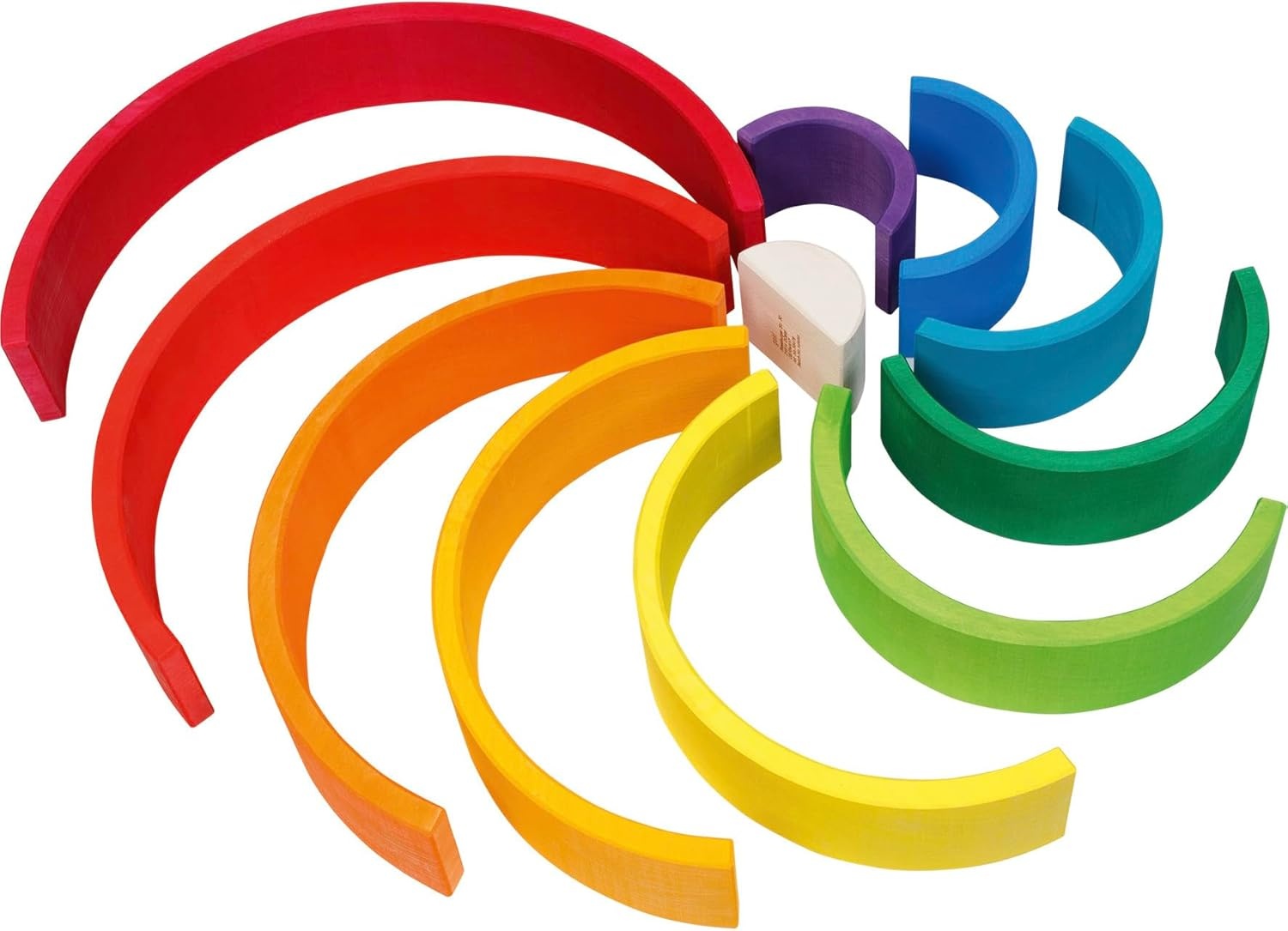 GOKI 58478 Regenbogen - Stapelspiel aus Ahornholz. goki evolution Banane, Obst, Pflanze, Produzieren, Band