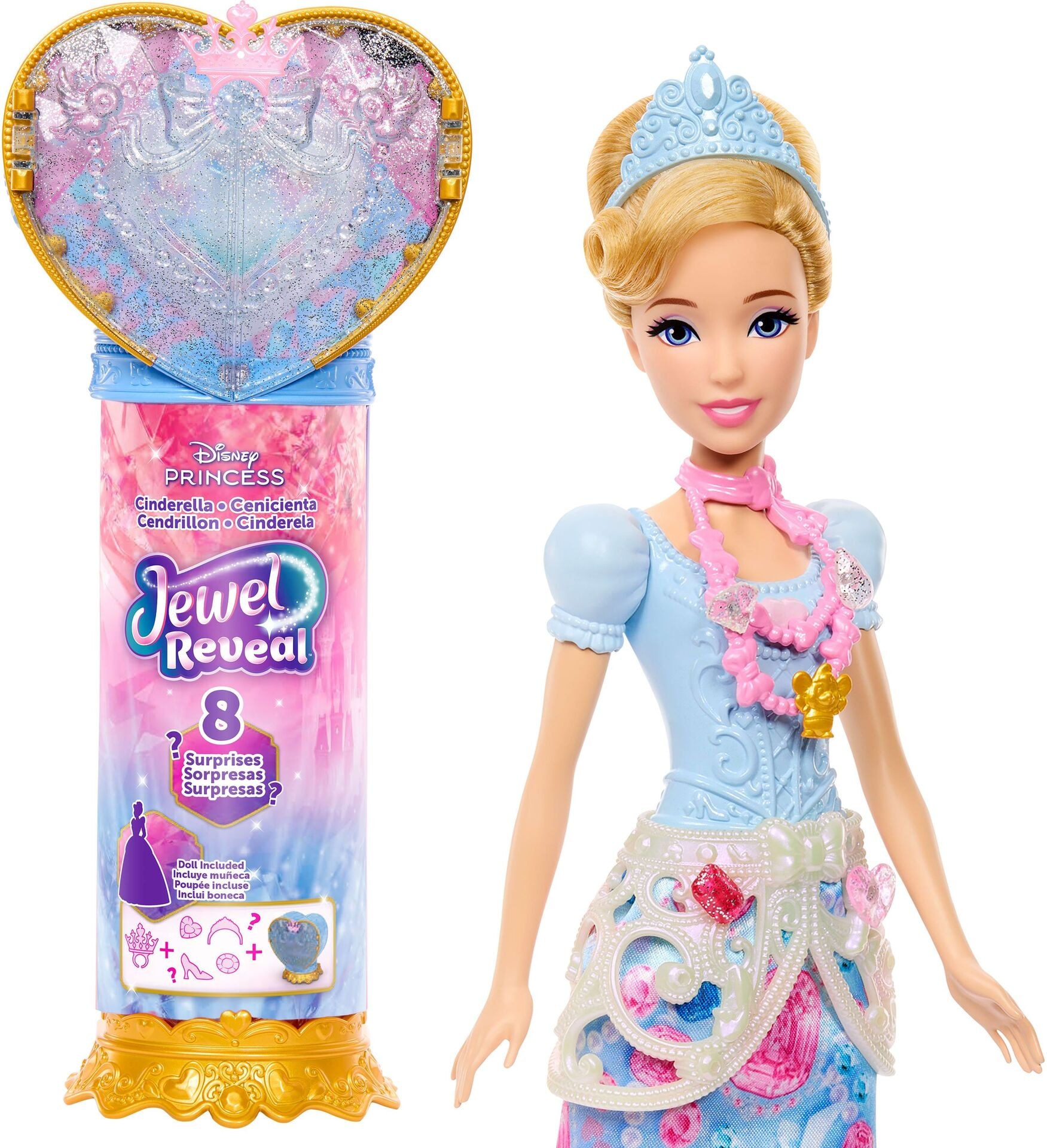 Disney Prinzessin Juwel Reveal Cinderella Puppe - Mattel - MATTEL JHL50 Puppe - Mattel - Disney Prinzessin Juwel Reveal Cinderella Puppe - Modell MATTEL JHL50