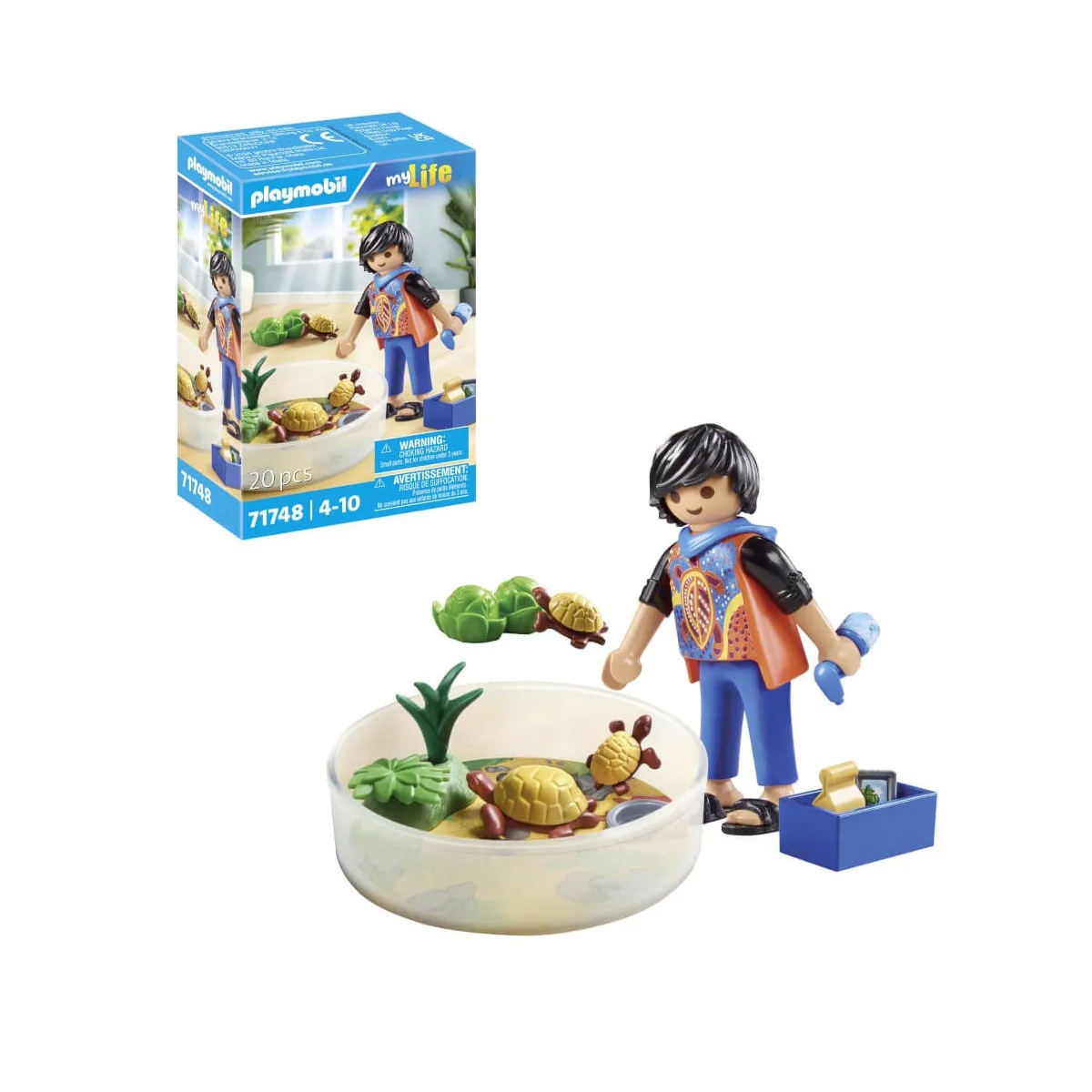 PLAYMOBIL 71748 My Life: Schildkröten-Terrarium mit Pfleger und Zubehör Figur, Person, Kiste, Mittagessen, Mahlzeit