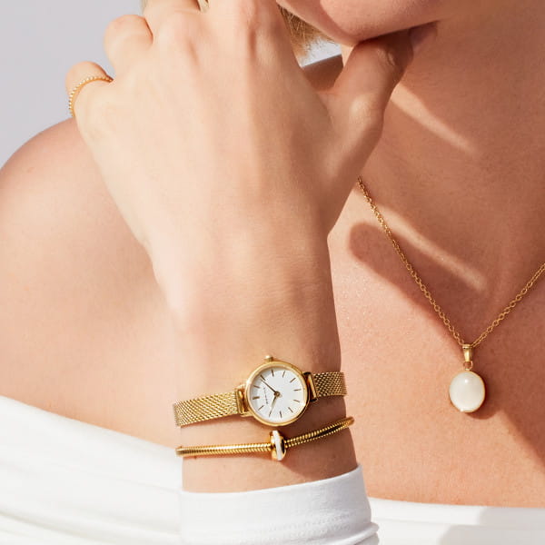 Bering 11022-334-Lovely-1-GWP190 Damen Uhren Set, Armband+uhr Gold