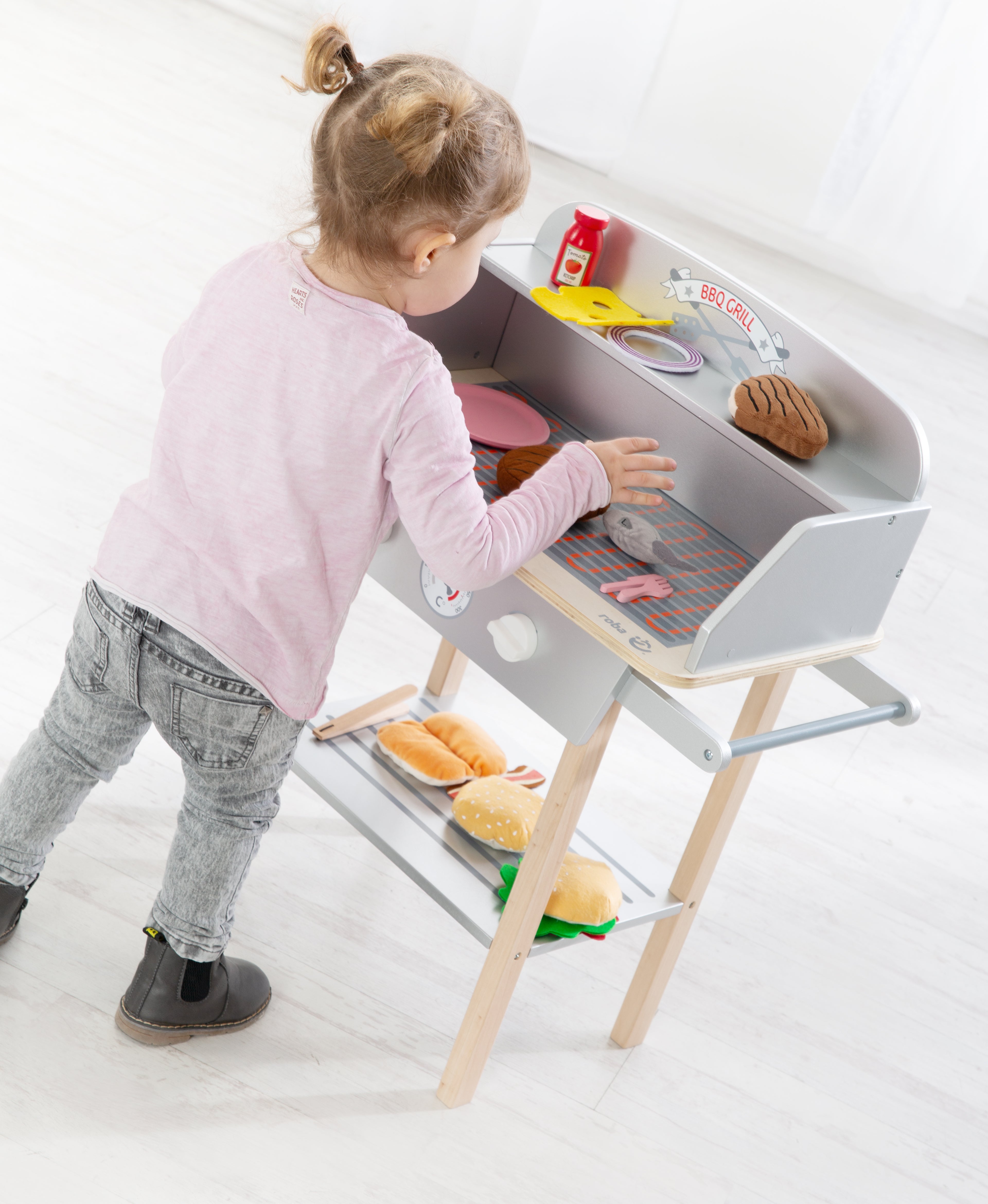 Roba 480212ZU BBQ Grill mit Zubehör grau-braun – Rollenspiel - Bild 7 Roba 480212ZU BBQ Grill mit Zubehör grau-braun – Rollenspiel - Produktbild 7