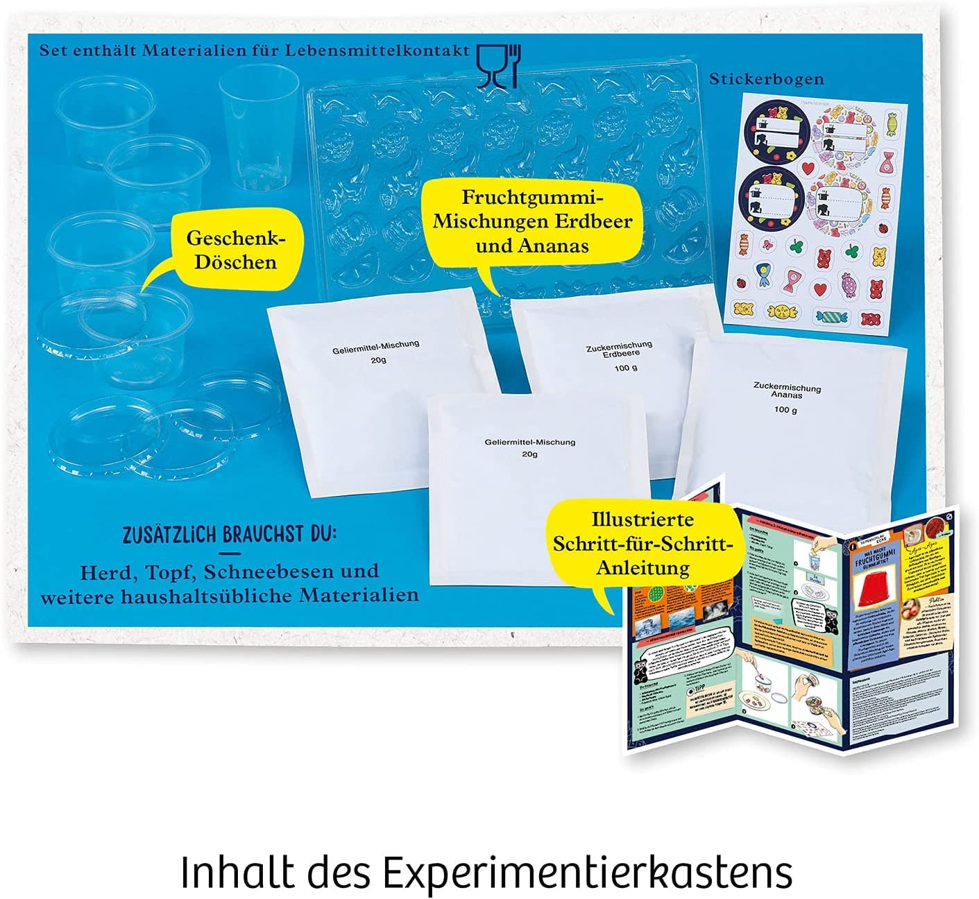 Kosmos Fun Science Fruchtgummi-Labor - Vegane Gummibärchen Selbst Herstellen Und Dabei Chemie Entdecken 658106 Werbung, Plakat