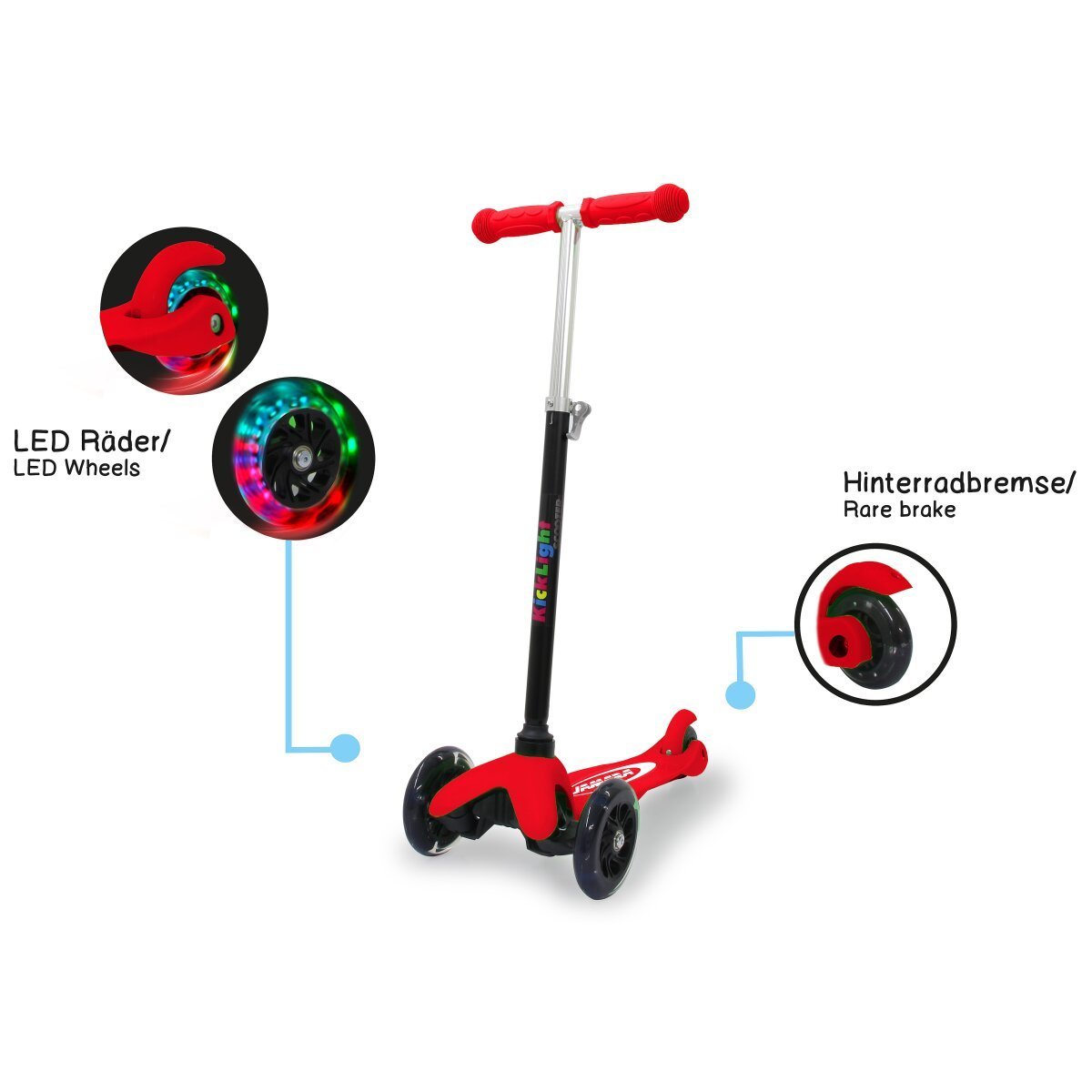 JAMARA KickLight Scooter rot
