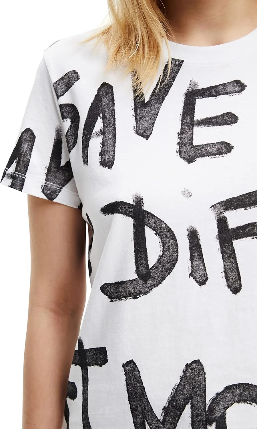 Desigual Damen T-Shirt - Weißes T-Shirt mit Schriftprint 22WWTK211000 GR. XS Desigual Damen T-Shirt - Weißes T-Shirt mit Schriftprint 22WWTK211000 GR. XS