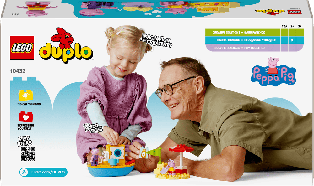 LEGO 10432 DUPLO Peppas Bootsausflug: Spielzeugboot Erwachsener, Männlich, Mann, Person, Leute