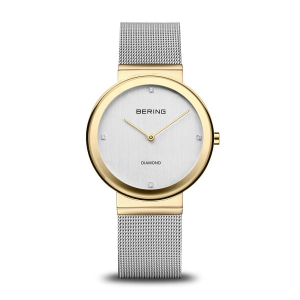 Bering 10135-010 Damenuhr, Milanaise, Silber/Gold