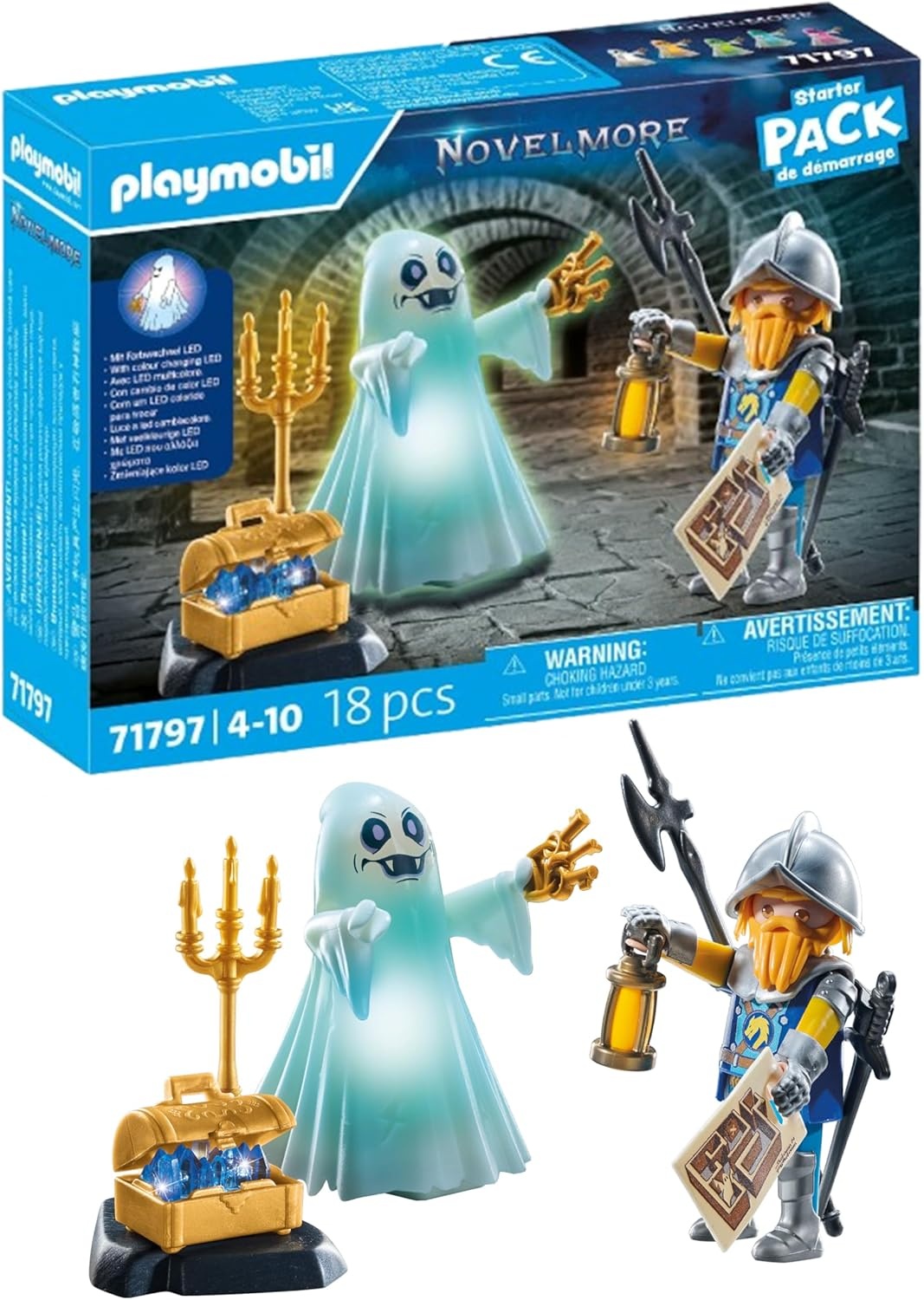 PLAYMOBIL 71797 Novelmore: Schlossgespenst und Ritter mit Schatztruhe PLAYMOBIL, 71797, Novelmore:, Schlossgespenst, und, Ritter, mit, Schatztruhe, Person, Figur
