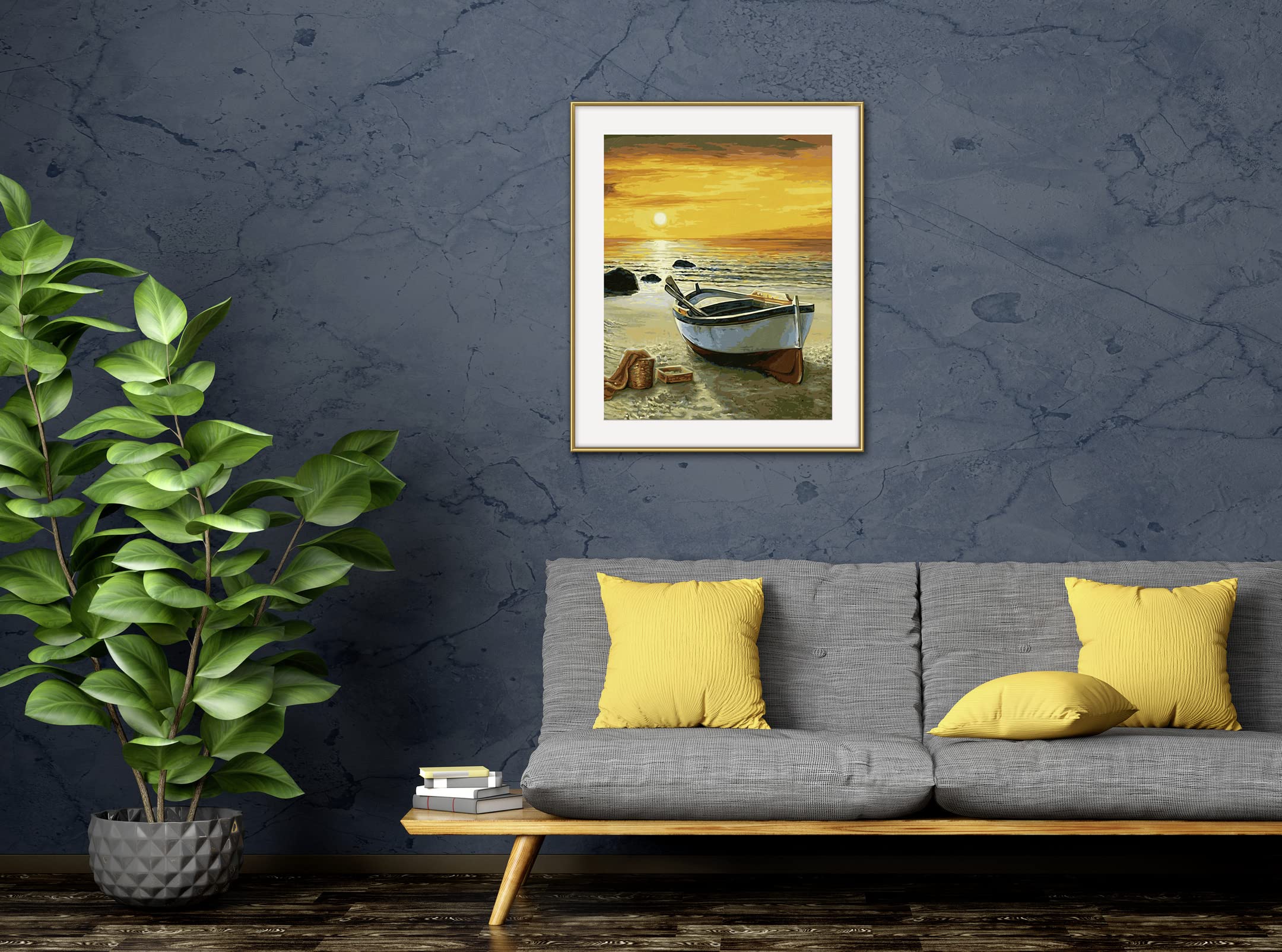 Schipper Mnz - Fischerboot Am Strand - Maritimes Malset Mit Urlaubsstimmung 609130885 Couch, Innenarchitektur, Inneneinrichtung, Kissen, Mauer