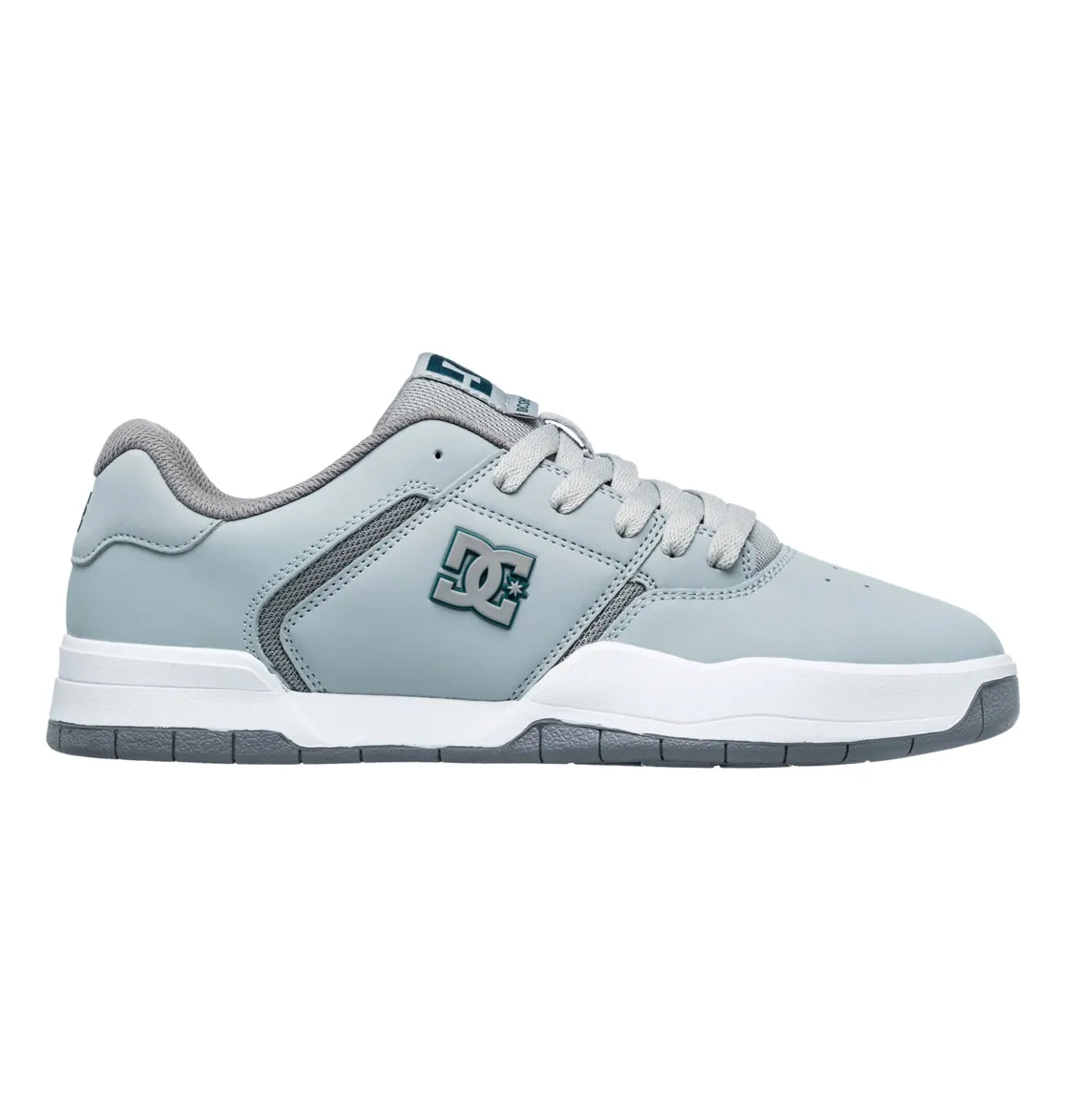 DC, Central, Lederschuhe, für, Männer, Herrenschuhe, mit, Details, Seitenansicht, und, Sohle, sichtbar