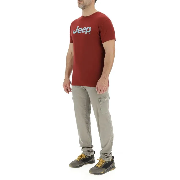 JEEP Herren T-Shirt O103354BO - Bordeaux mit großem Logo-Print GR. XXL JEEP Herren T-Shirt O103354BO - Bordeaux mit großem Logo-Print GR. XXL