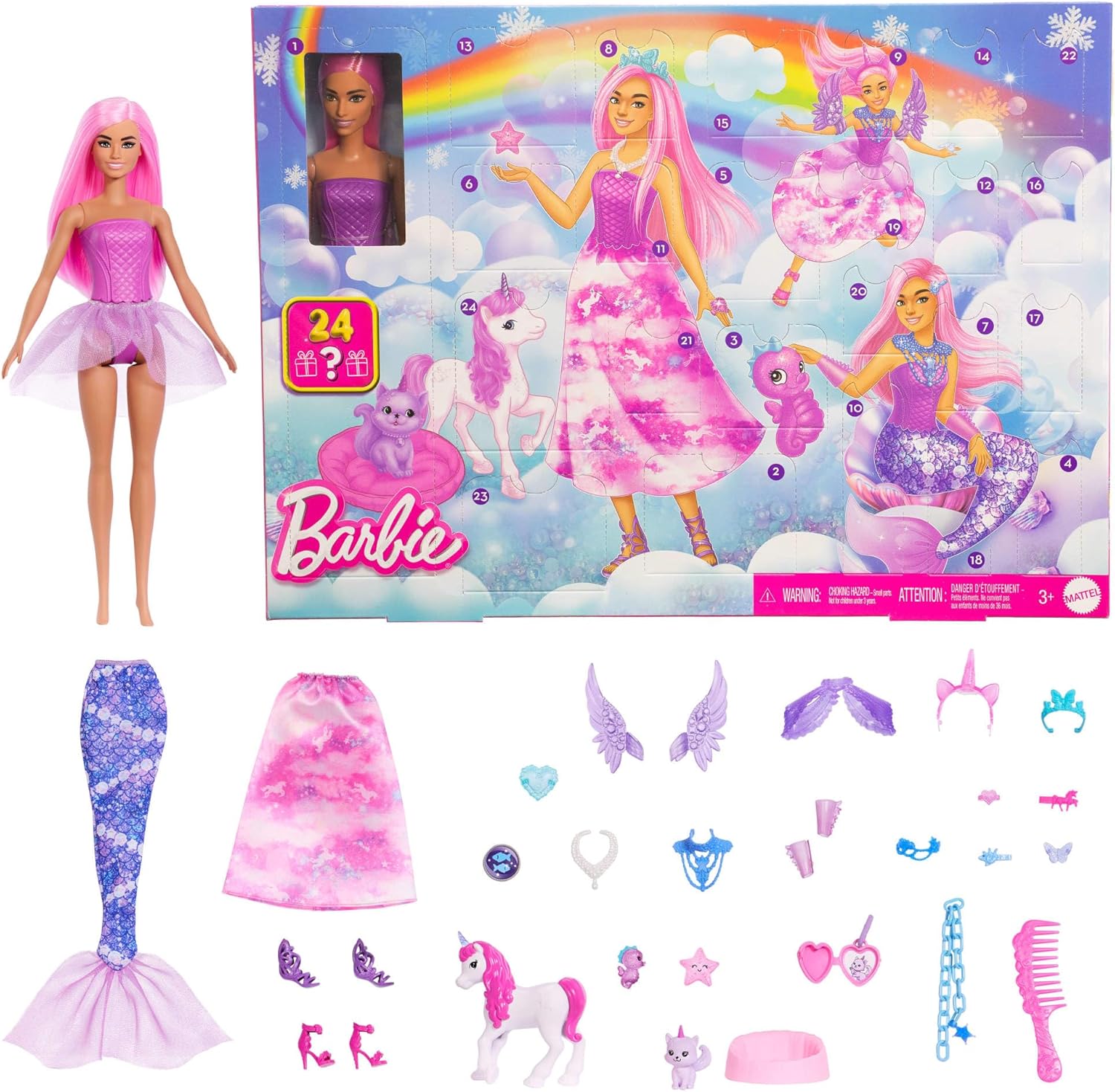 Barbie, Adventskalender, Winter, Fairytale, Puppe, Spielzeug, Figur, Barbie, Person Barbie Adventskalender Winter Fairytale