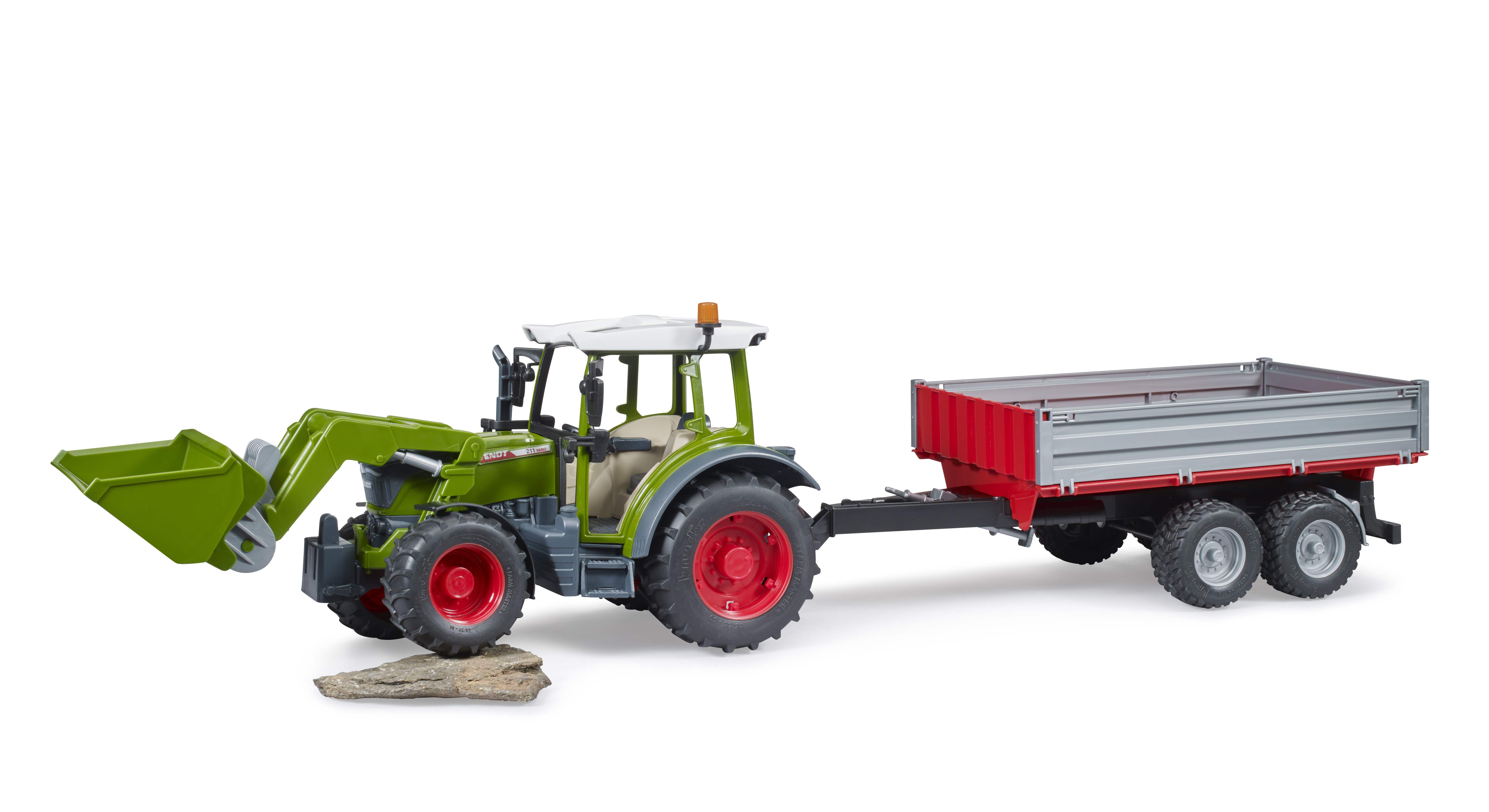 BRUDER 02182 - Fendt Vario 211 mit Frontlader und Bordwandanhänger - Bild 8