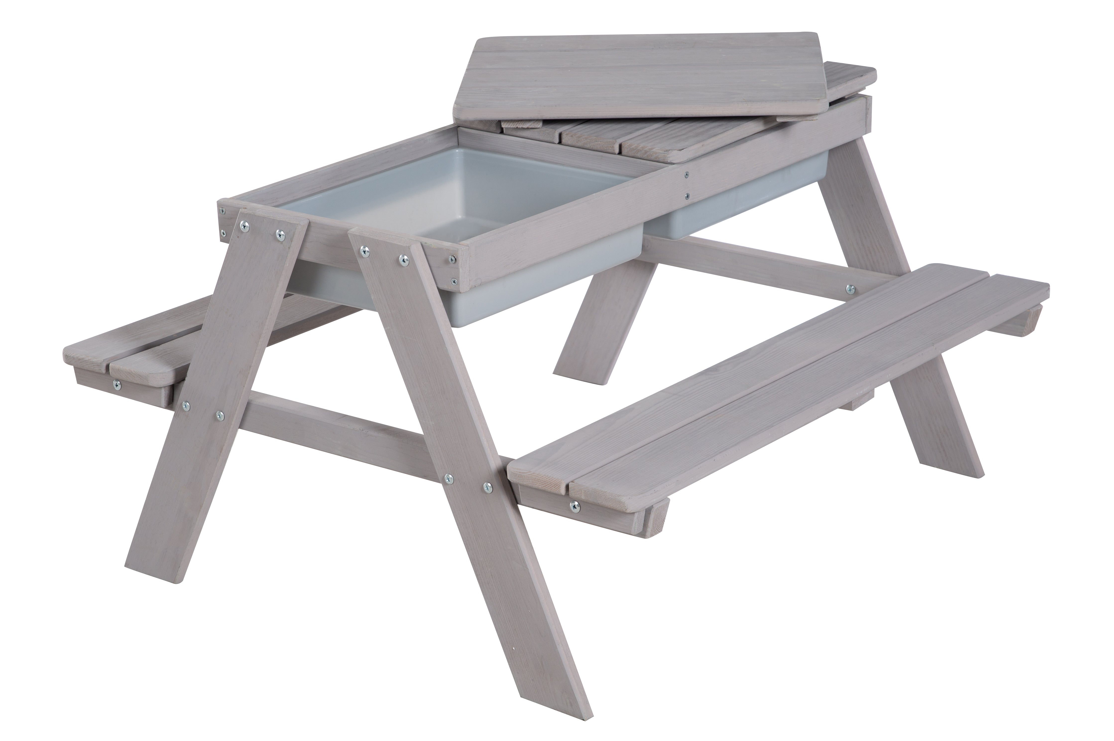 Roba 456002GAV190 Kindersitzgarnitur & Matschtisch grau – Outdoor + - Bild 3 Roba 456002GAV190 Kindersitzgarnitur & Matschtisch grau – Outdoor + - Produktbild 3