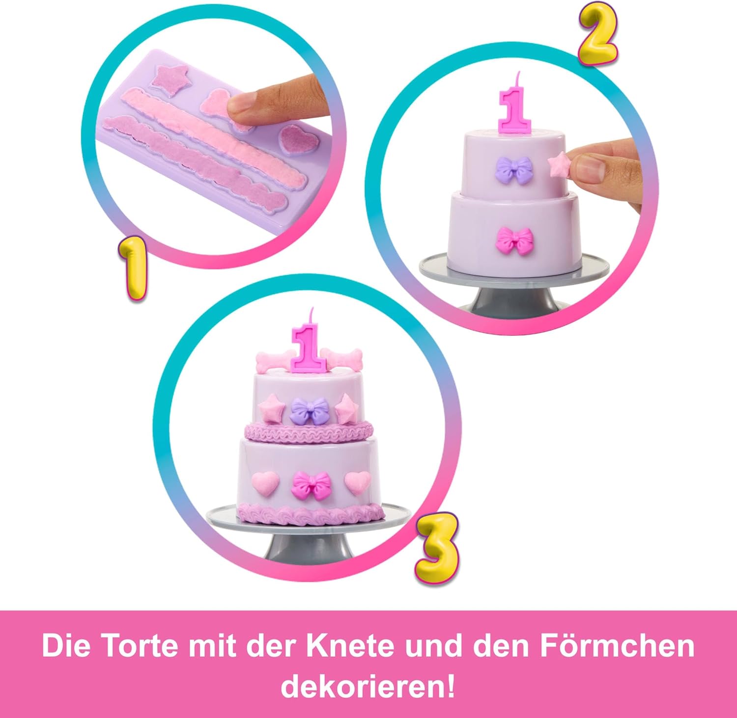 Barbie Party Unboxed Haustier Geburtstag Serie Lila Kleid & Überraschungen JFG70 Geburtstagstorte, Torte, Essen, Menschen, Person