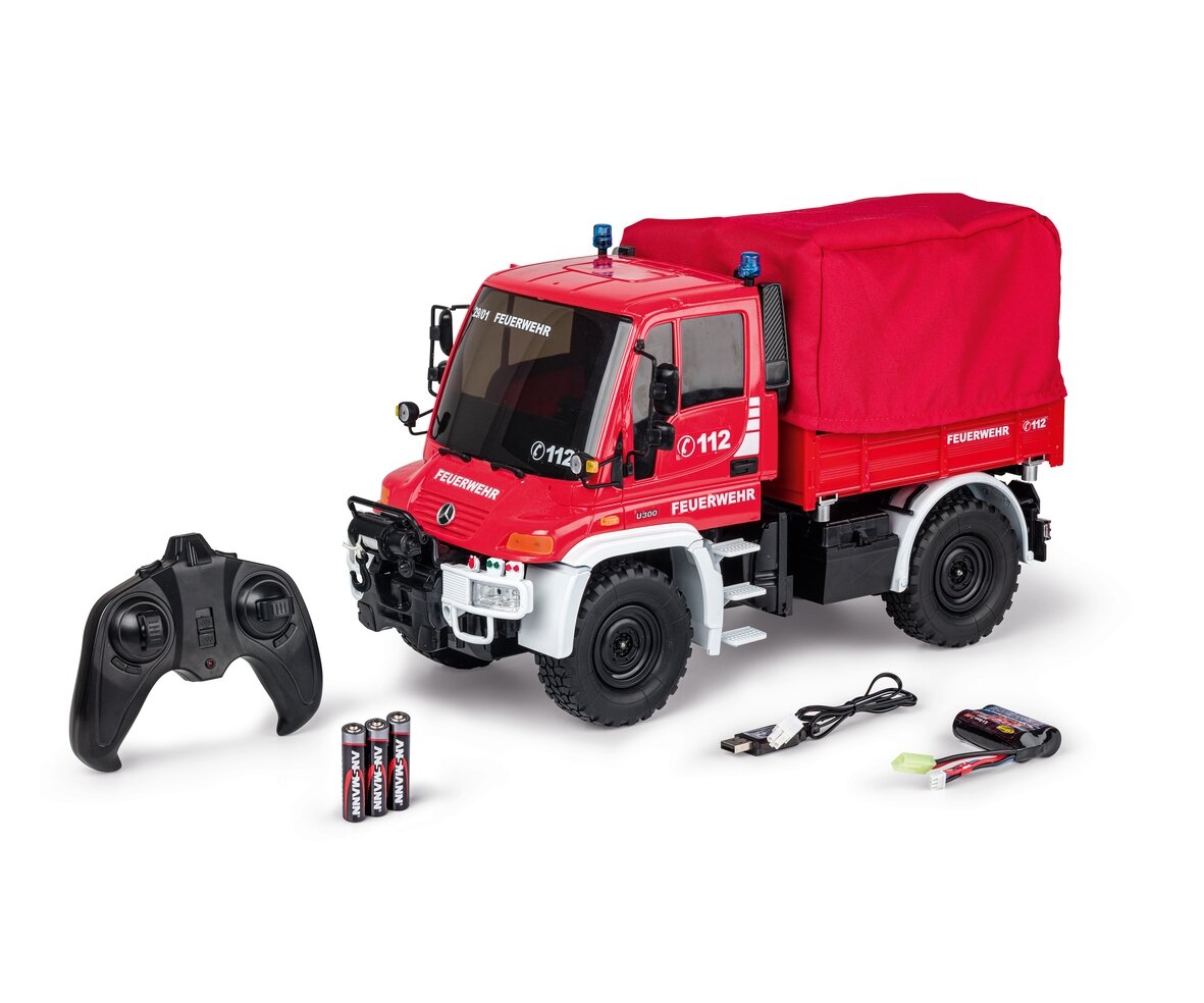 CARSON 1:12 MB Unimog U300 Feuerw. 2.4G 100%RTR 500907721 CARSON, 1:12, MB, Unimog, U300, Feuerw., 2.4G, 100%RTR, 500907721, Transport, Lastwagen, Fahrzeug