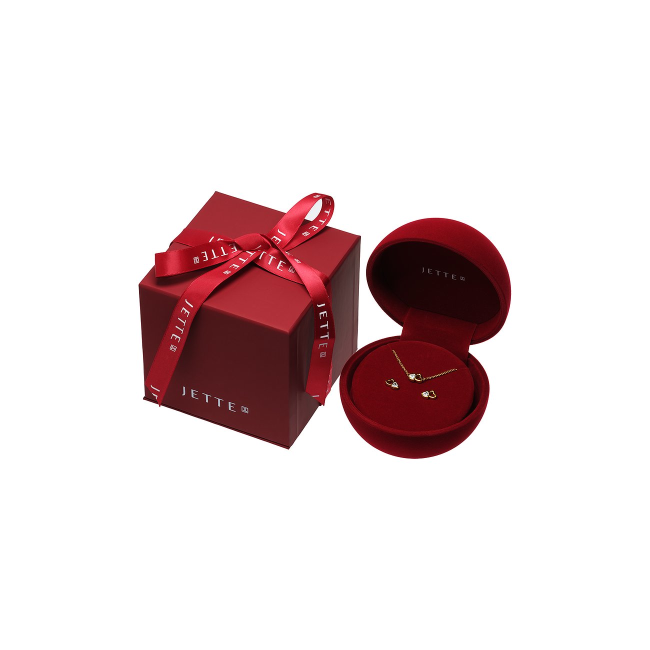 JETTE S.K1K00100 SET COLLIER+OHRSTECKER, HERZ, GELBGOLD JETTE S.K1K00100 SET COLLIER+OHRSTECKER, HERZ, GELBGOLD