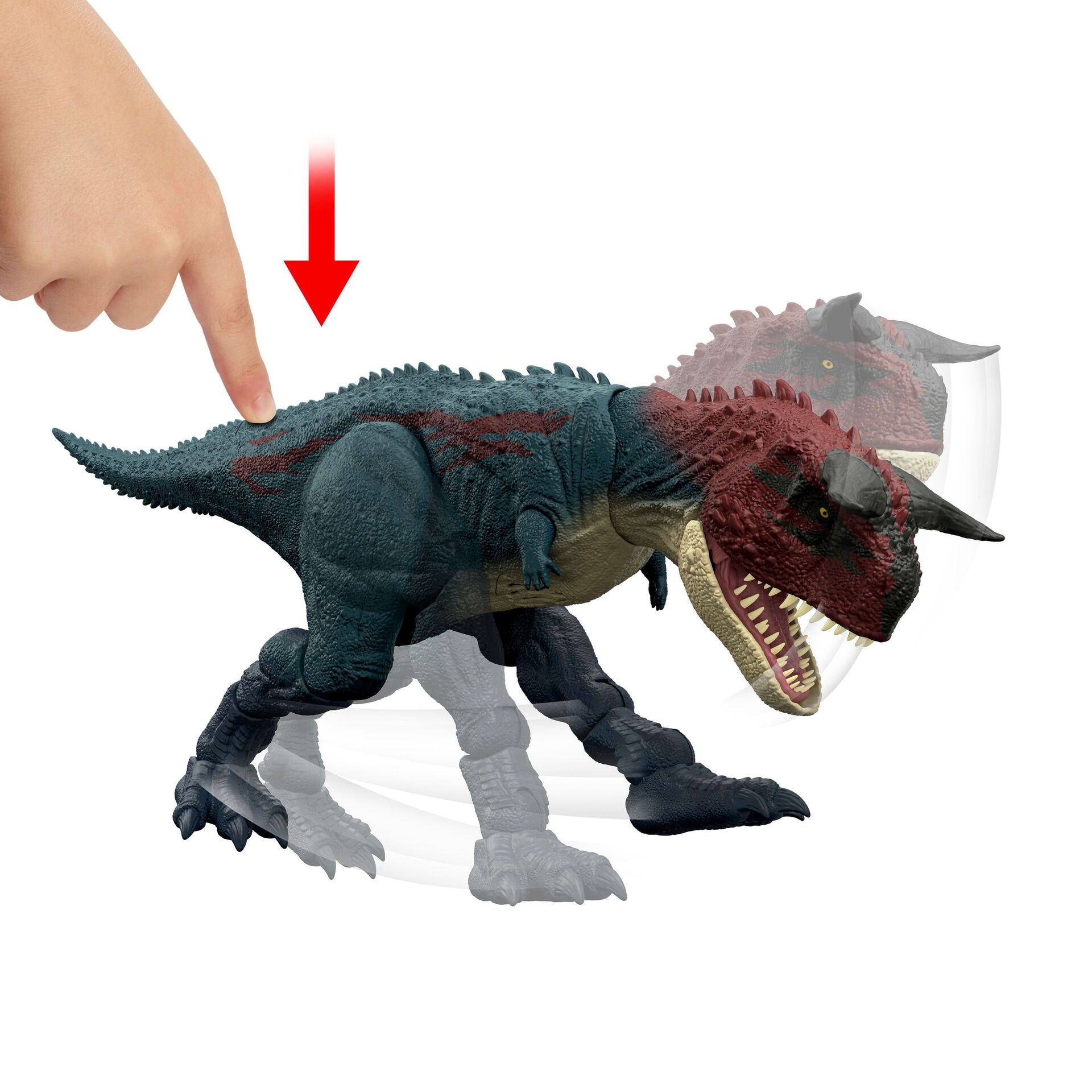 Jurassic World Charge N Chomp Carnotaurus - Mattel - MATTEL JKG85 Produktfoto - Mattel - Jurassic World Charge N Chomp Carnotaurus - Modell MATTEL JKG85
