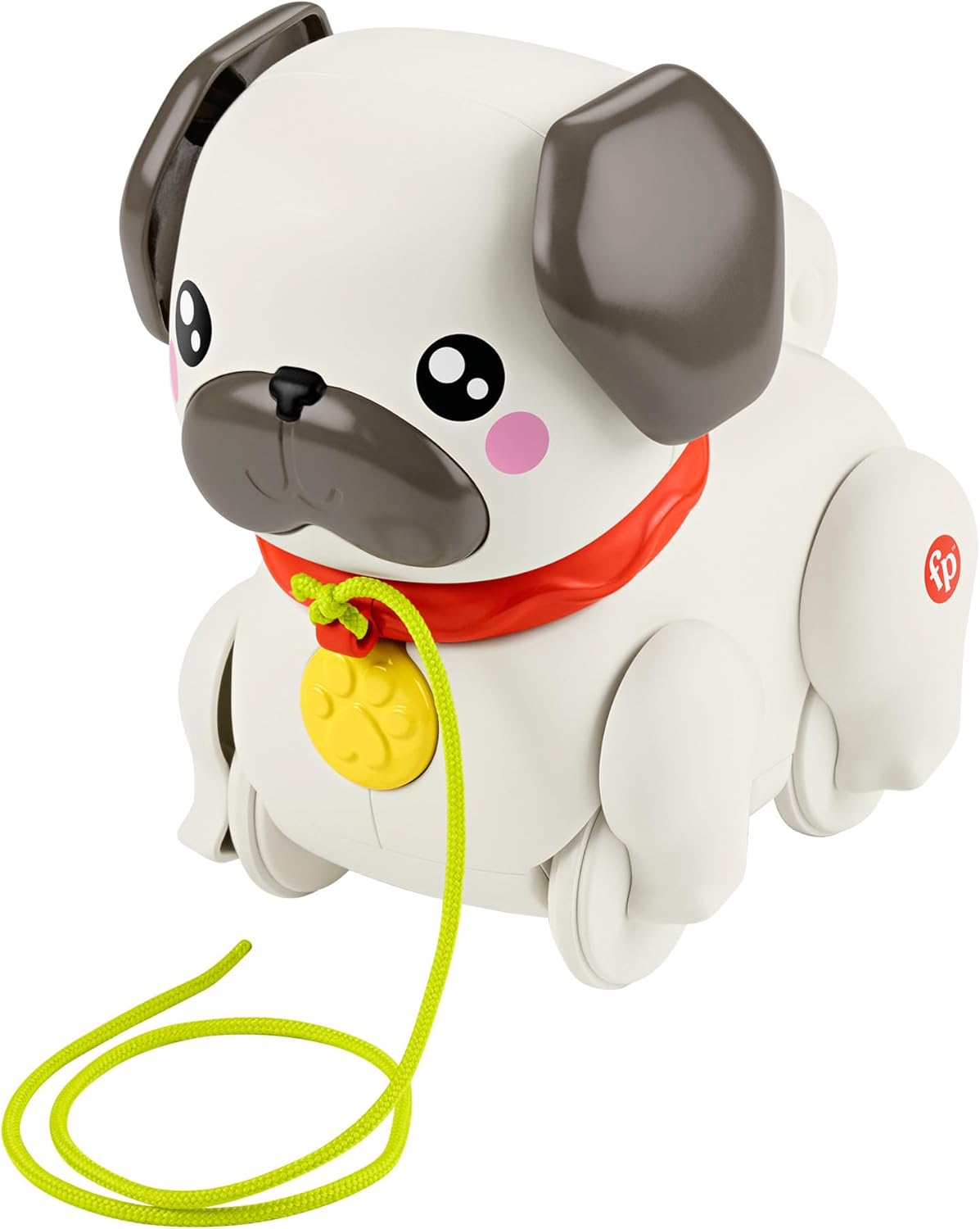 Fisher-Price Spiel & Zieh Mops - Nachziehspielzeug für Kleinkinder (HTW94)