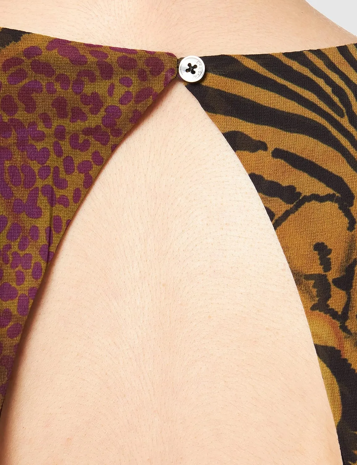 Desigual Damen Kleid „Wild Pattern Midi Dress“ - Braun/Grün 21WWVW664092 GR. L