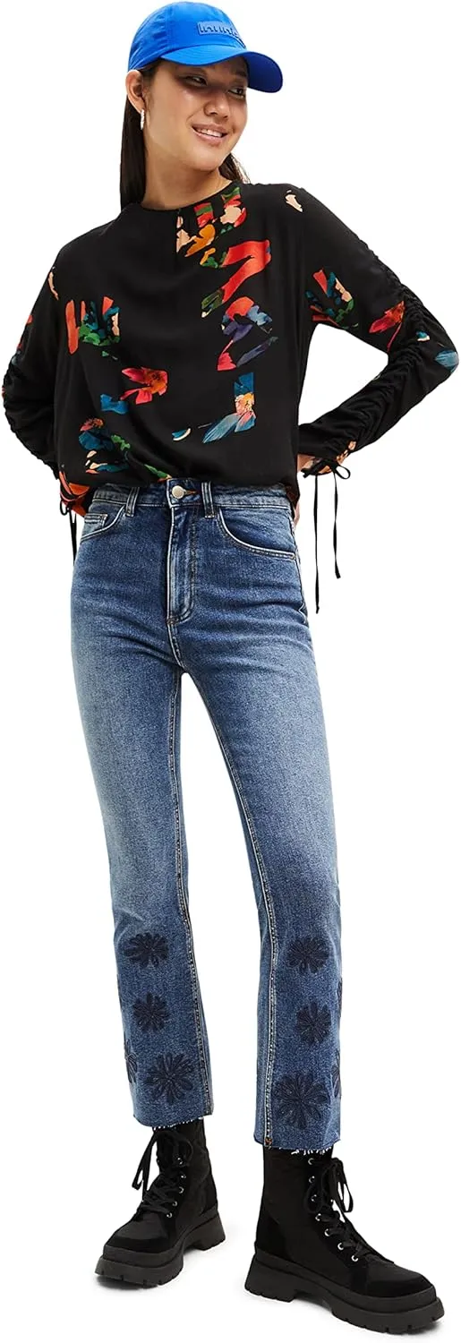 Desigual Damen Bluse - Schwarz, Bunt gemustert 22WWBW112000 GR. M Desigual Damen Bluse - Schwarz, Bunt gemustert 22WWBW112000 GR. M
