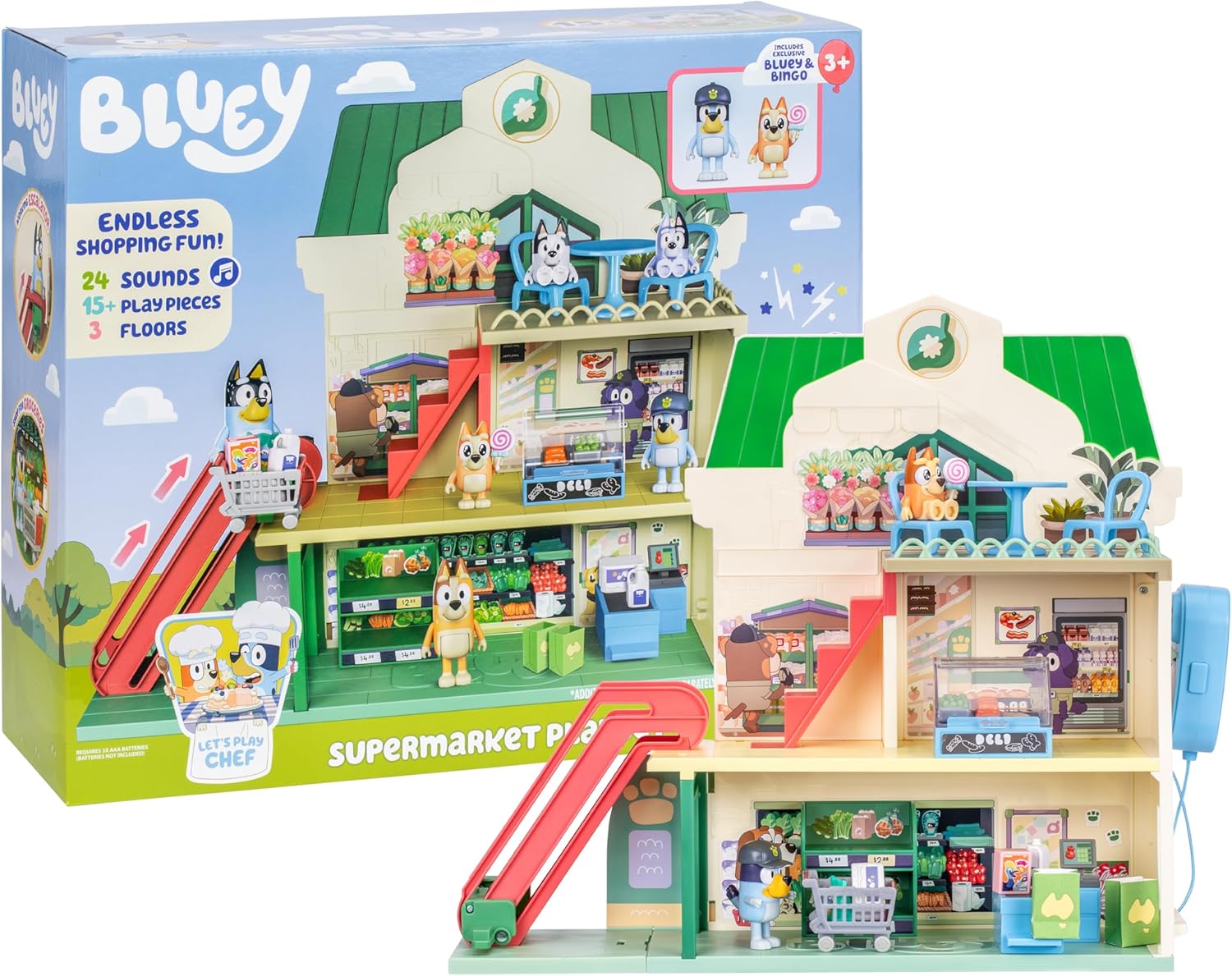 BLUEY Supermarkt Spielset Spielbereich, Drinnen