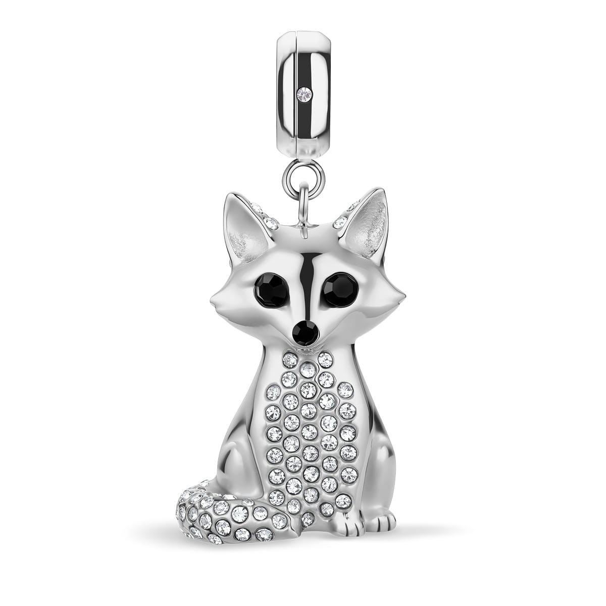 Bering PolarFox-3 Anhänger, Polarfuchs, Silber mit Steinen