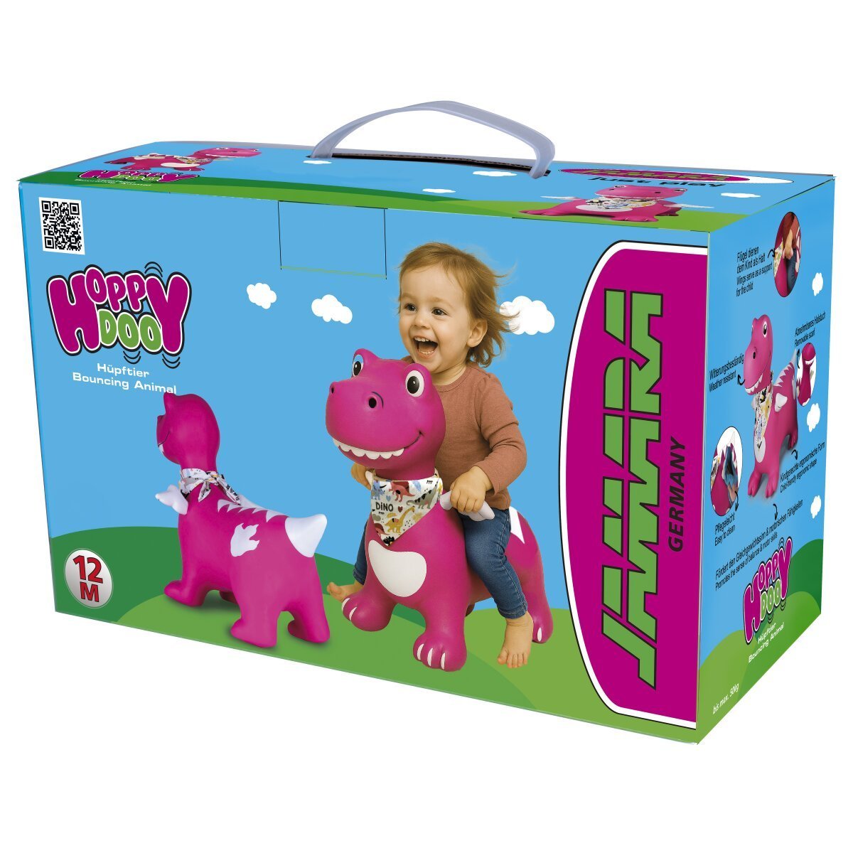 JAMARA Hüpftier Dino mit Flügel HoppyDoo pink mit Pumpe ab 12 Monaten