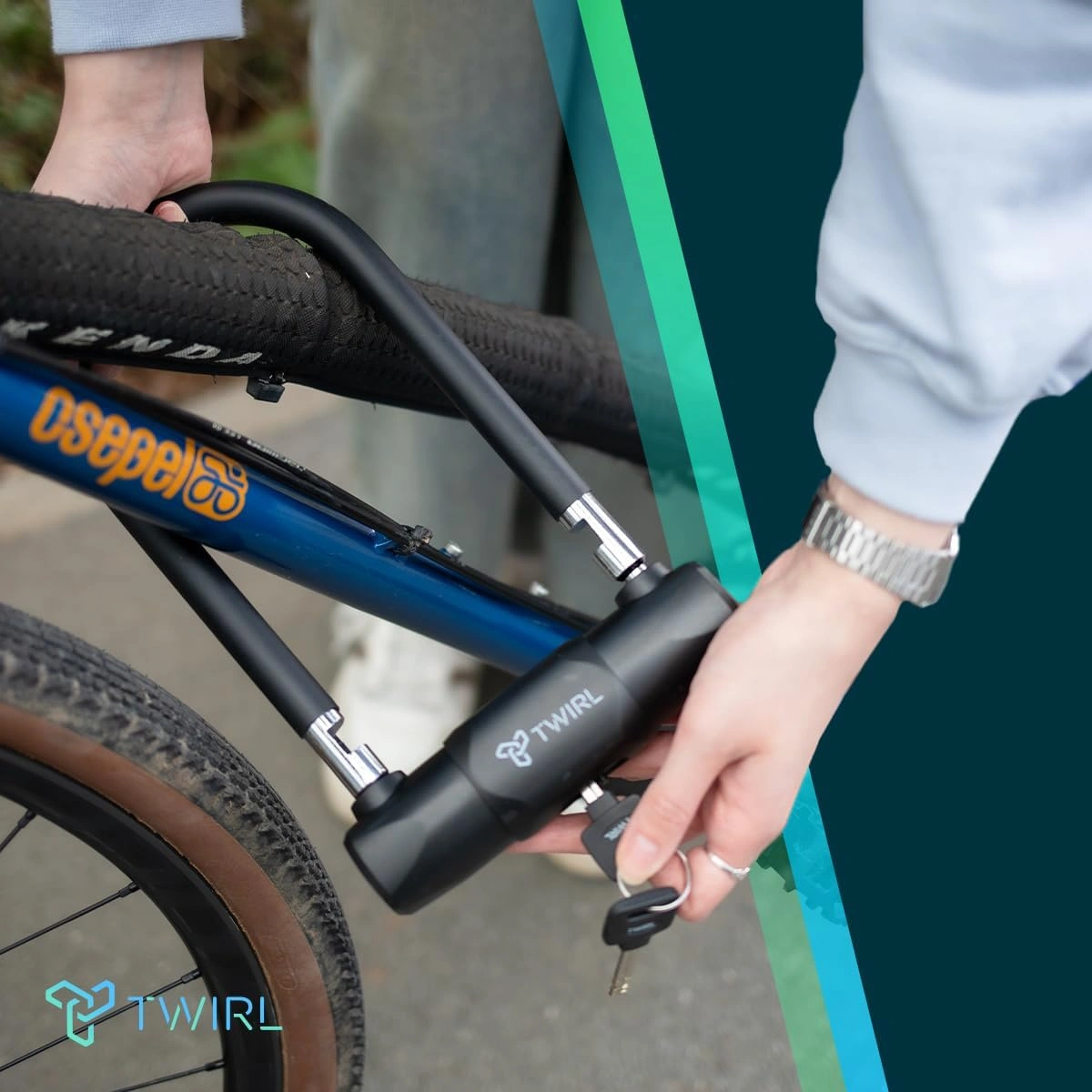 TWIRL 230580 Bügelschloss ART-4 Schwarz mit Schlüssel